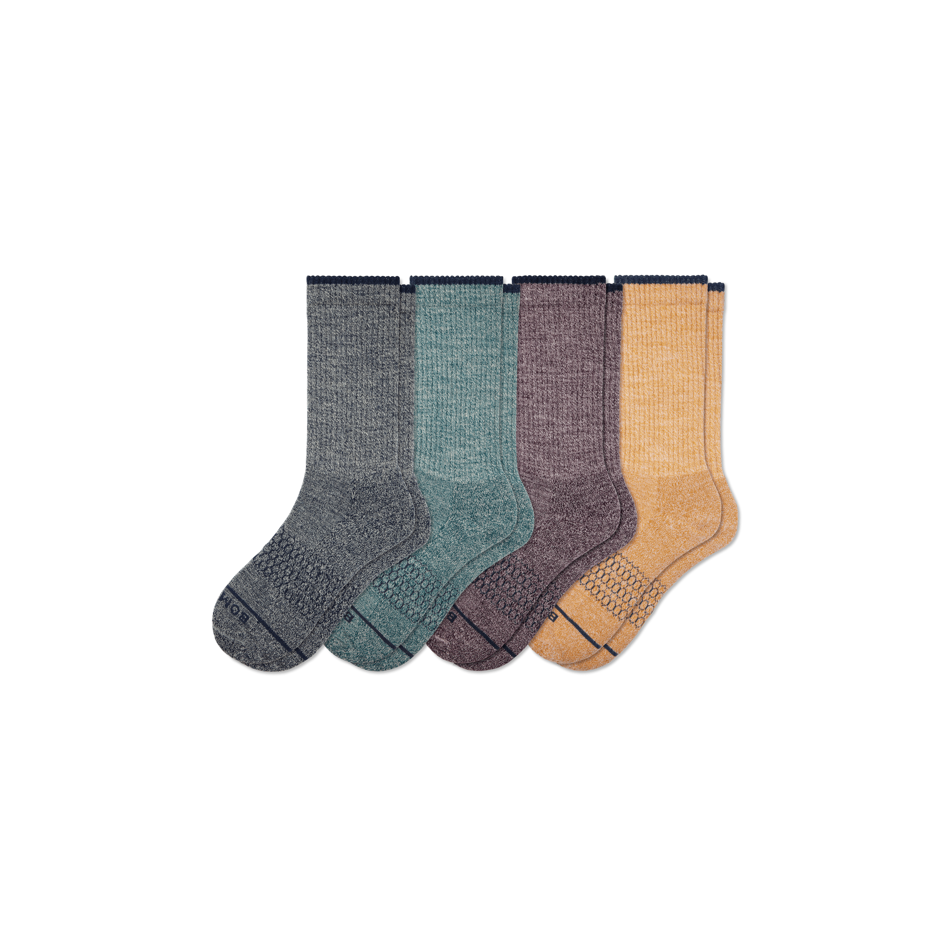 Bombas Merino Wool Blend Calf Sock 4-pack In Navy Teal Mix