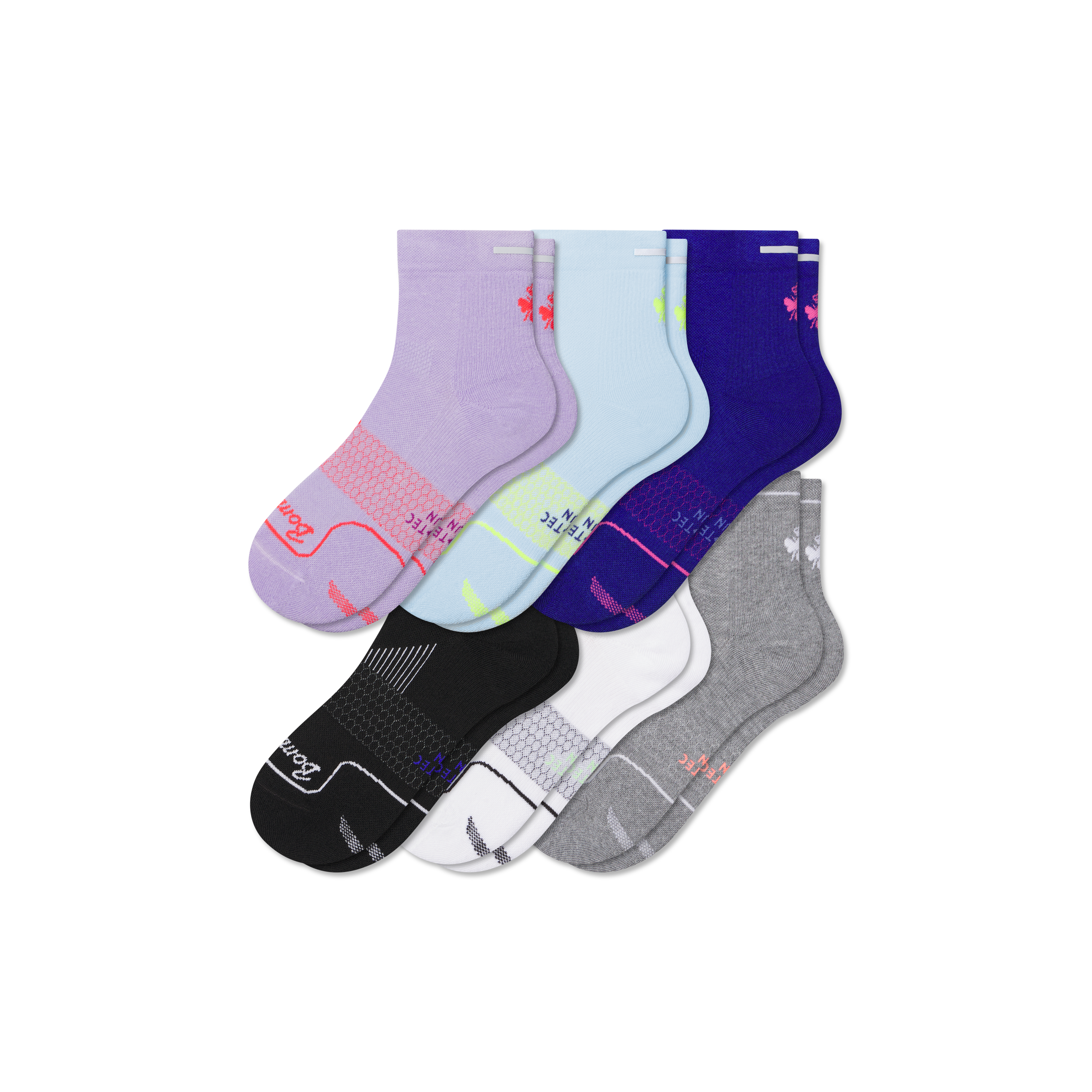 Bombas Running Quarter Sock 6-pack