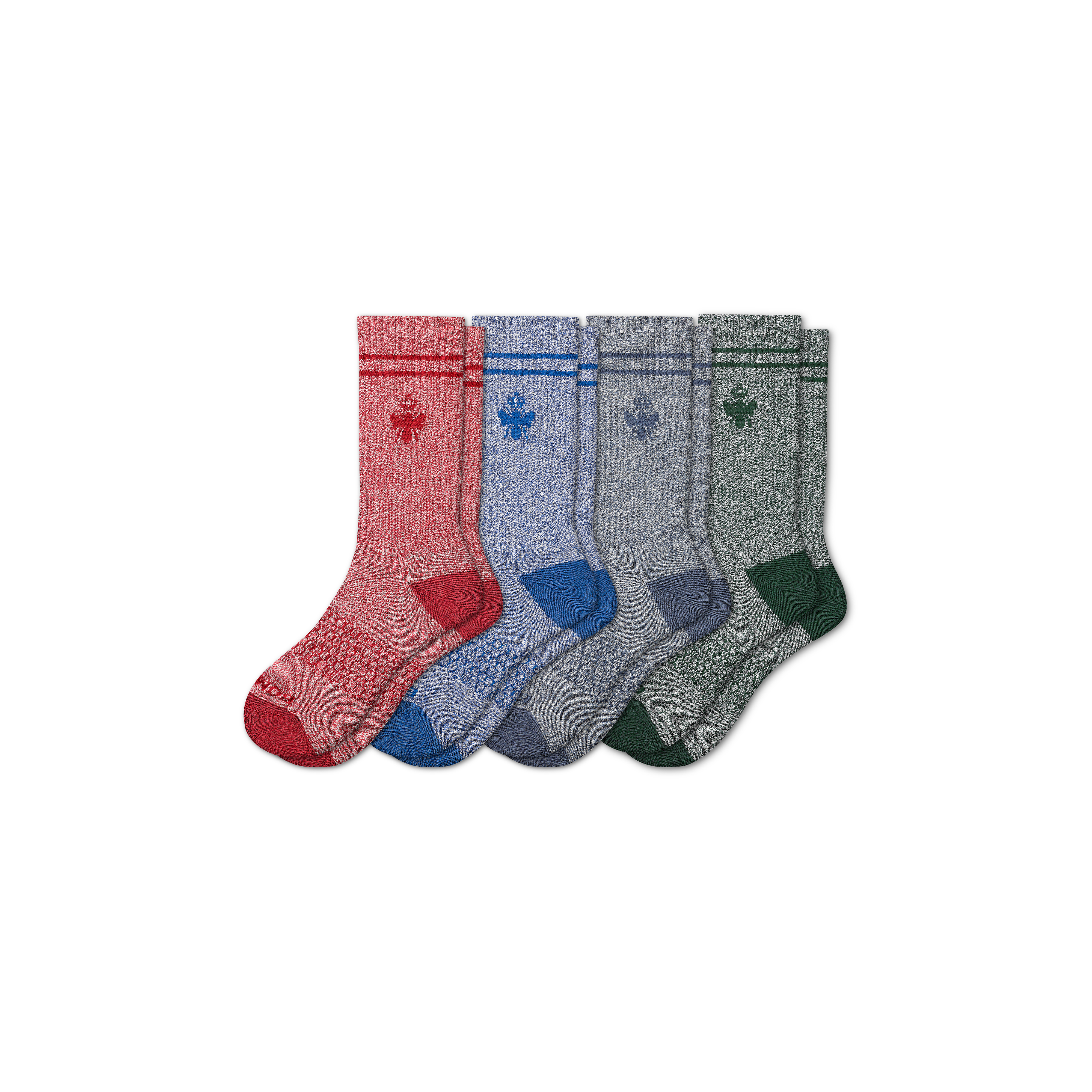 Bombas Originals Calf Sock 4-pack In Blue Red Green Mix