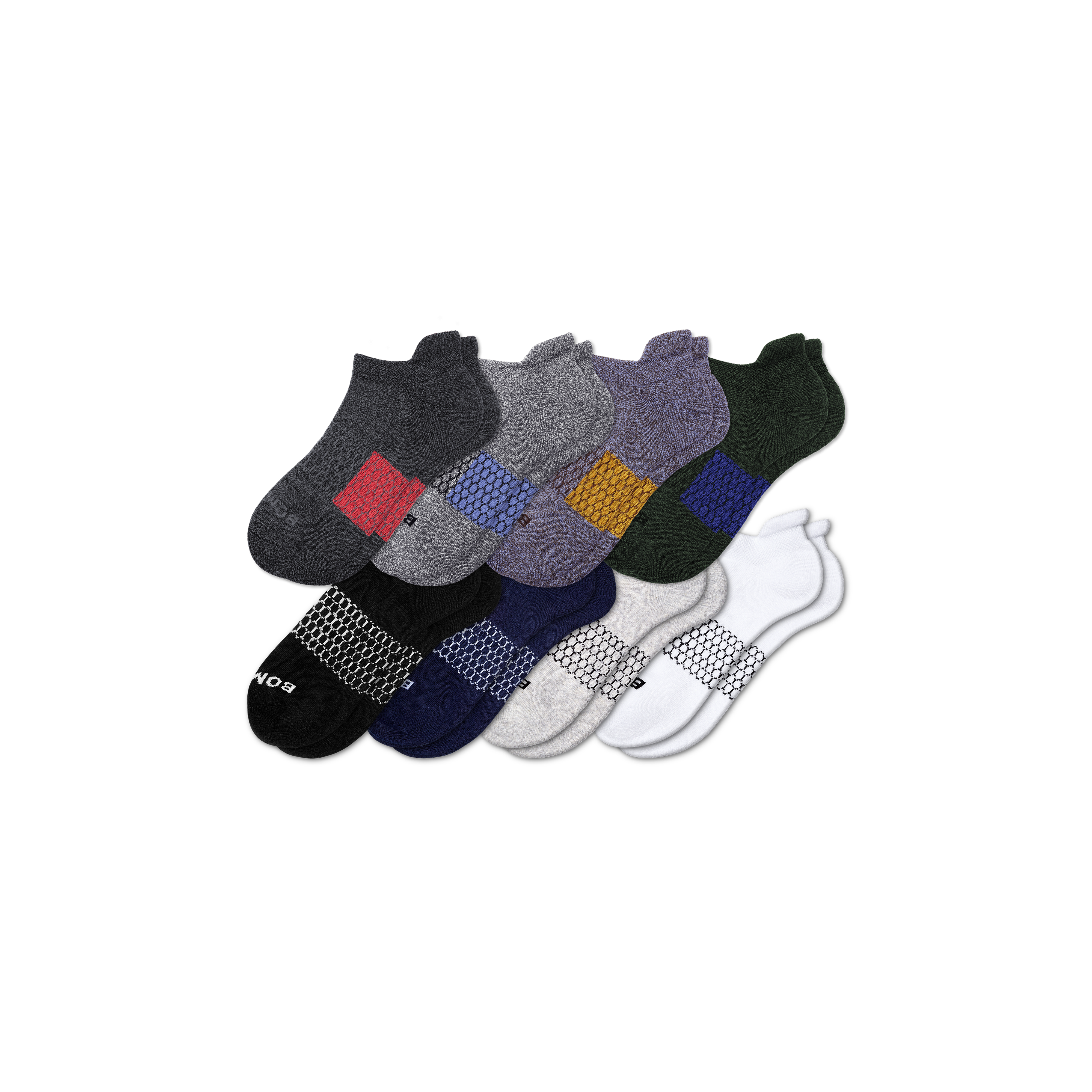 Bombas Ankle Sock 8-pack In Marls Solids Mix