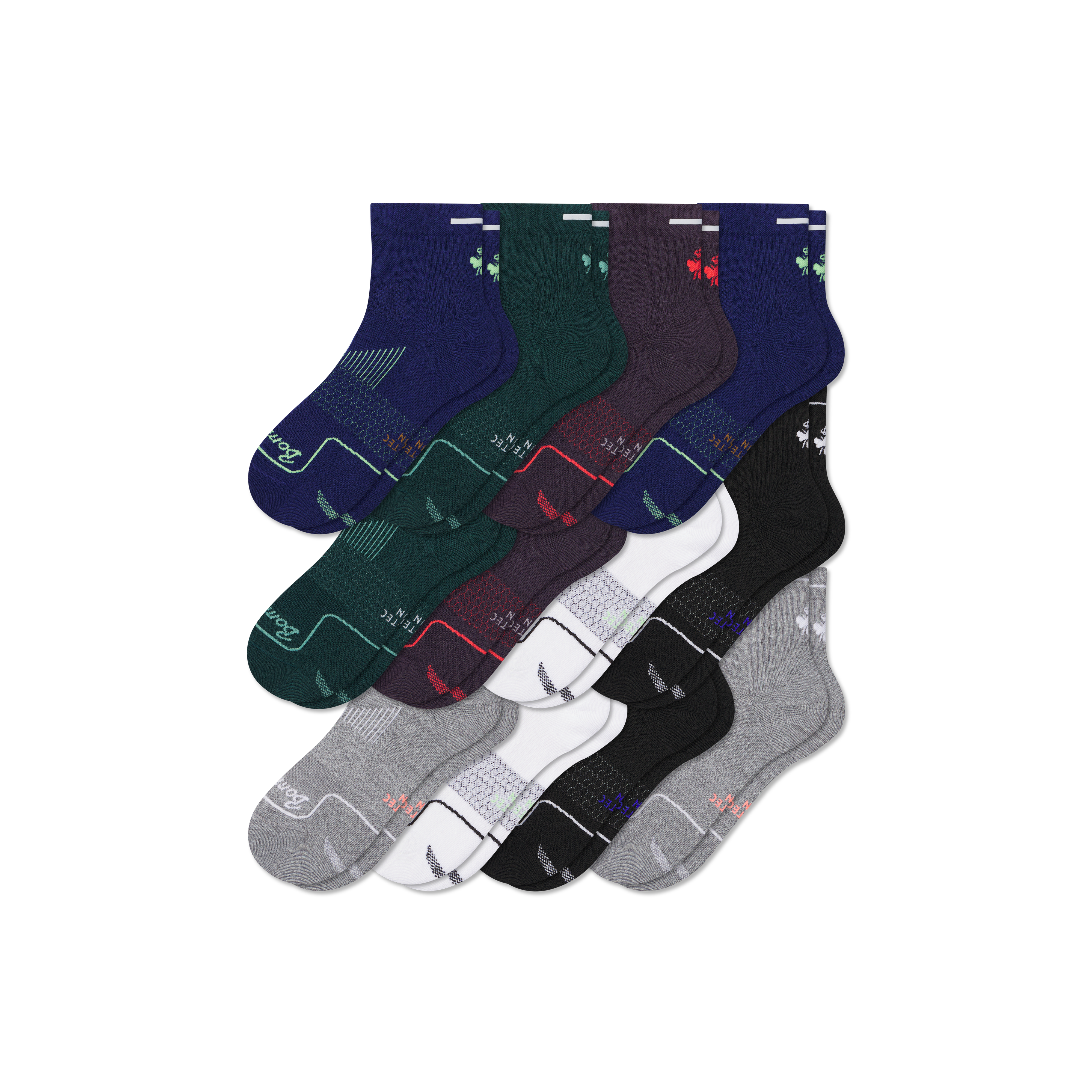 Bombas Running Quarter Sock 12-pack