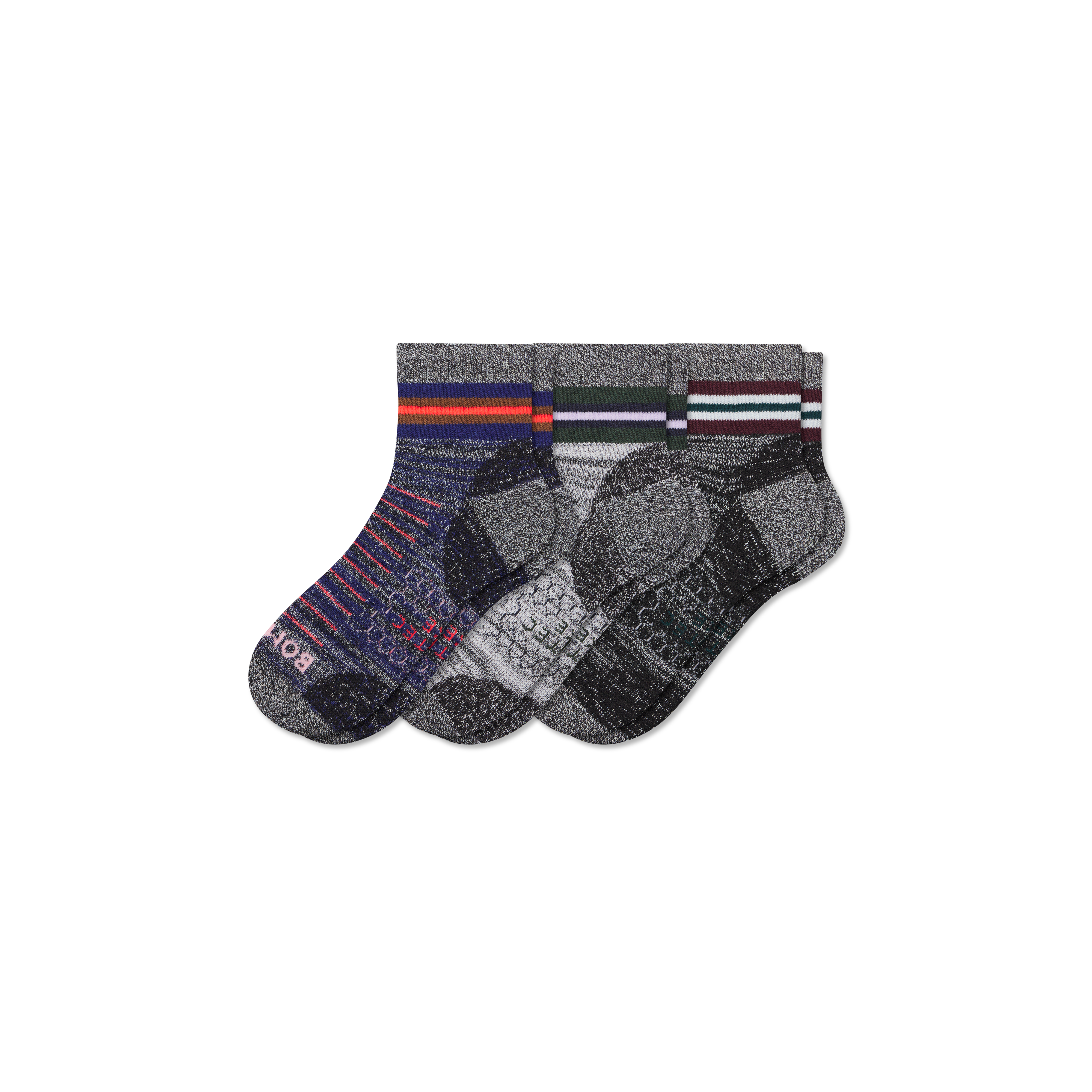 Bombas Hiking Performance Quarter Sock 3-pack In Multi