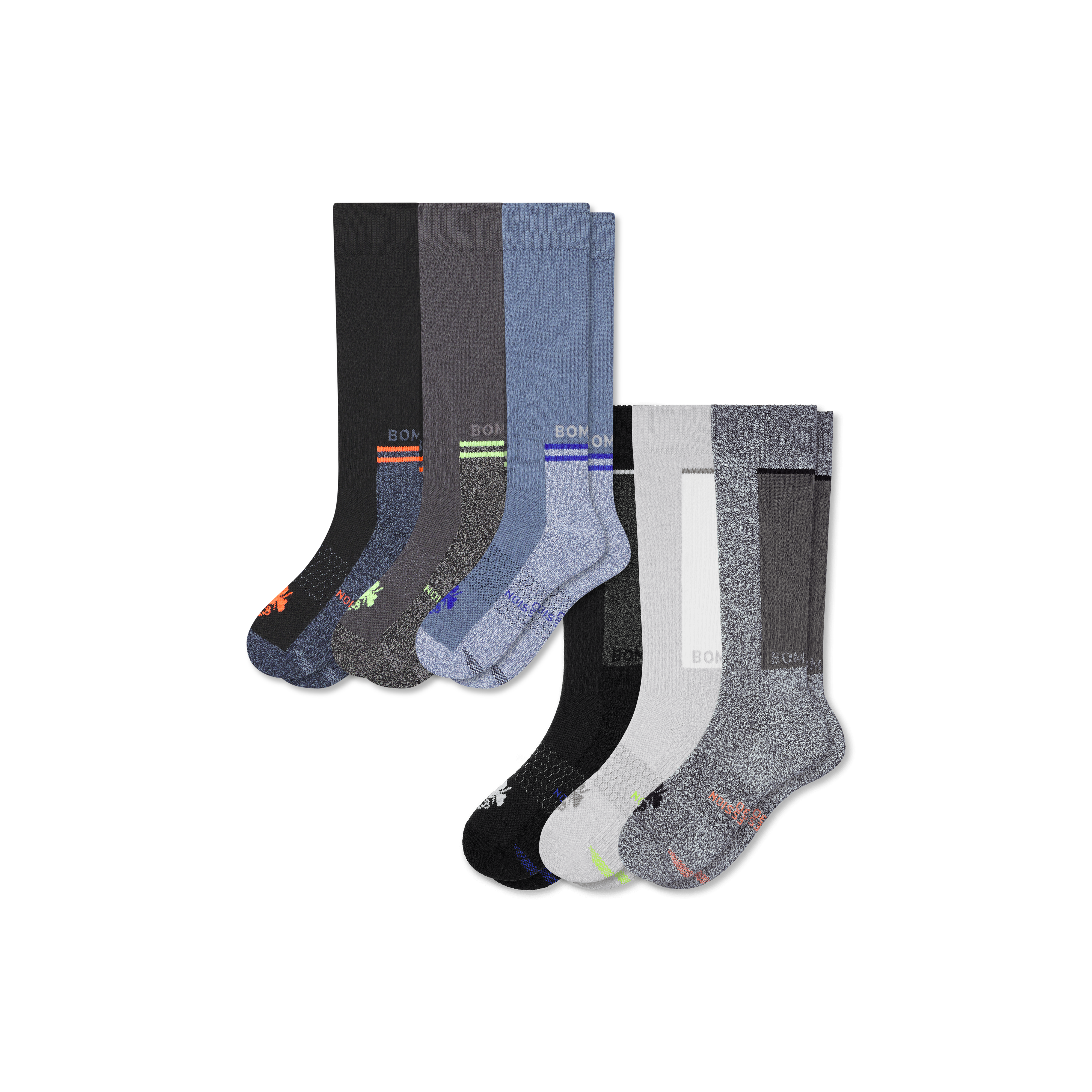 bombas Men's Performance Compression Sock 6-Pack (20-30mmHg)