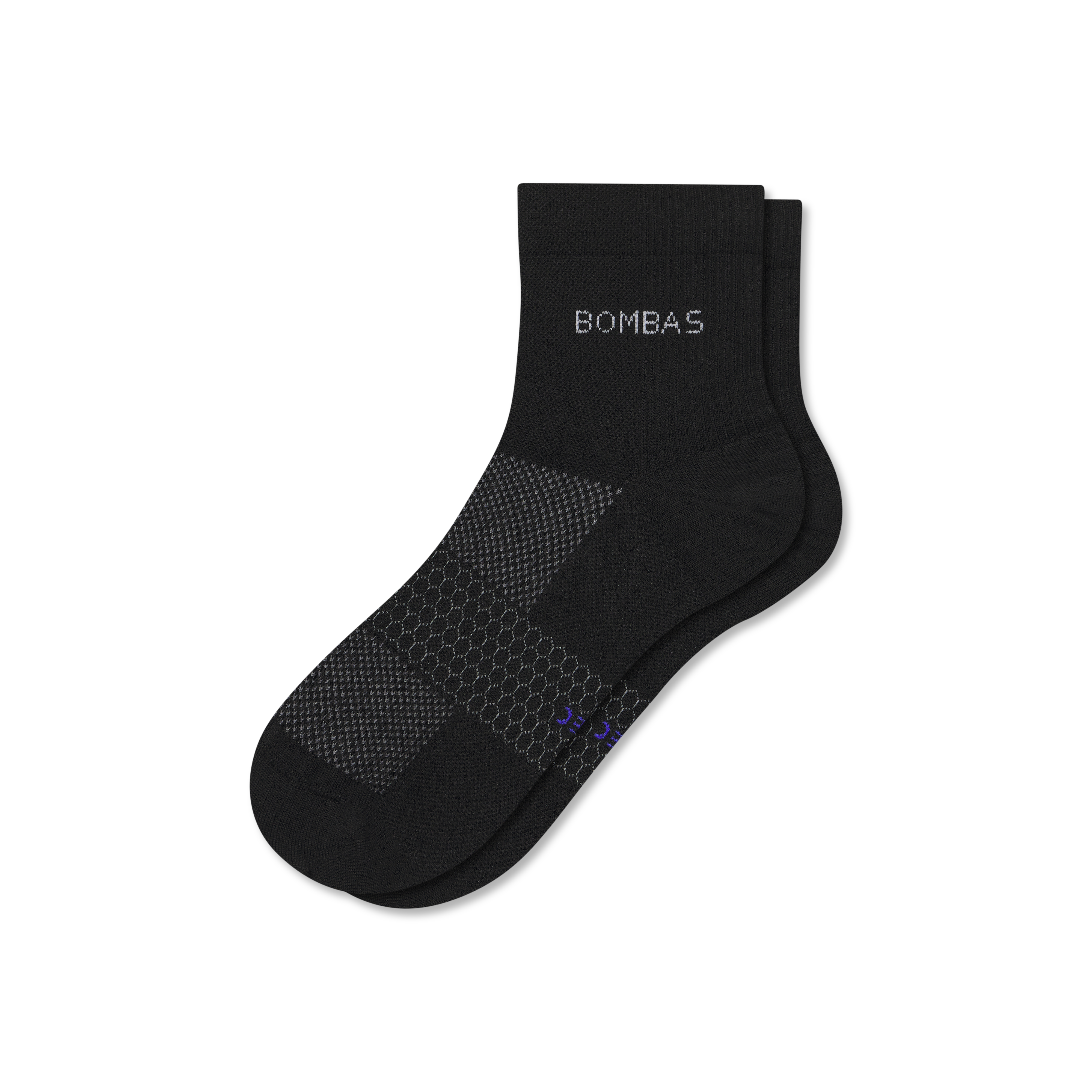 Bombas Lightweight Athletic Quarter Socks In Black