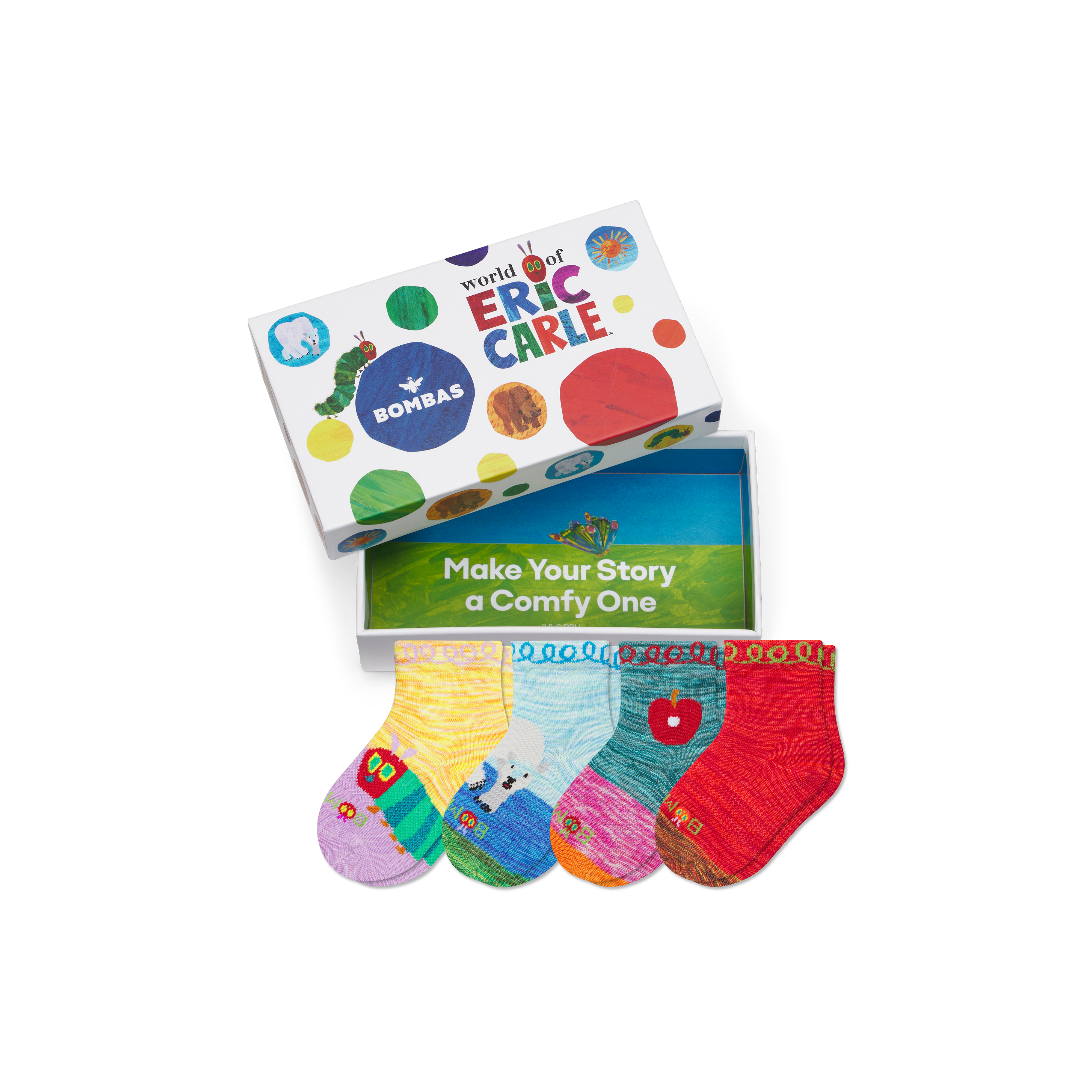 Toddler Eric Carle Lightweight Calf Sock 4-Pack Gift Box