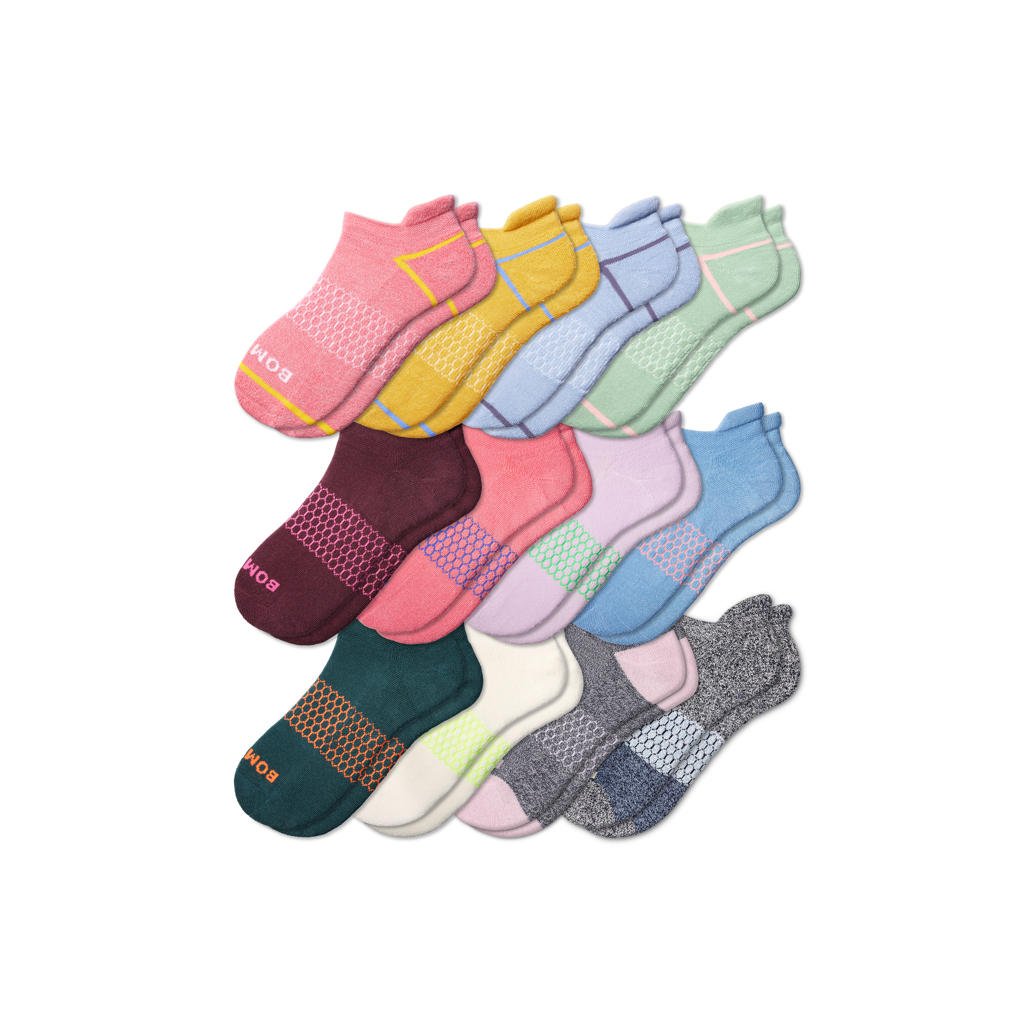 Bombas Ankle Sock 12-pack In Blossom Lilac Mix