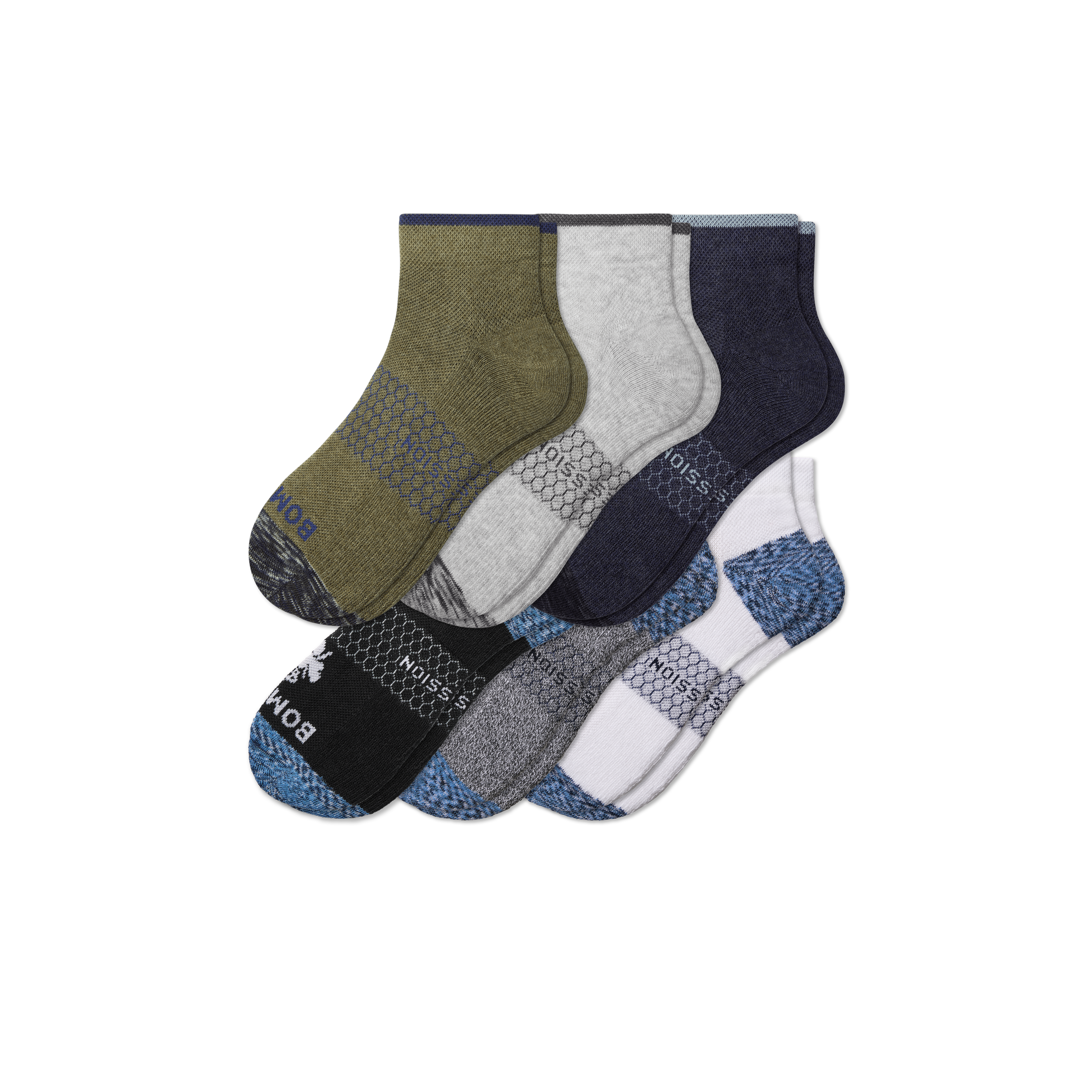 Bombas Ankle Compression Socks 6-pack In Nightfall Solids Mix