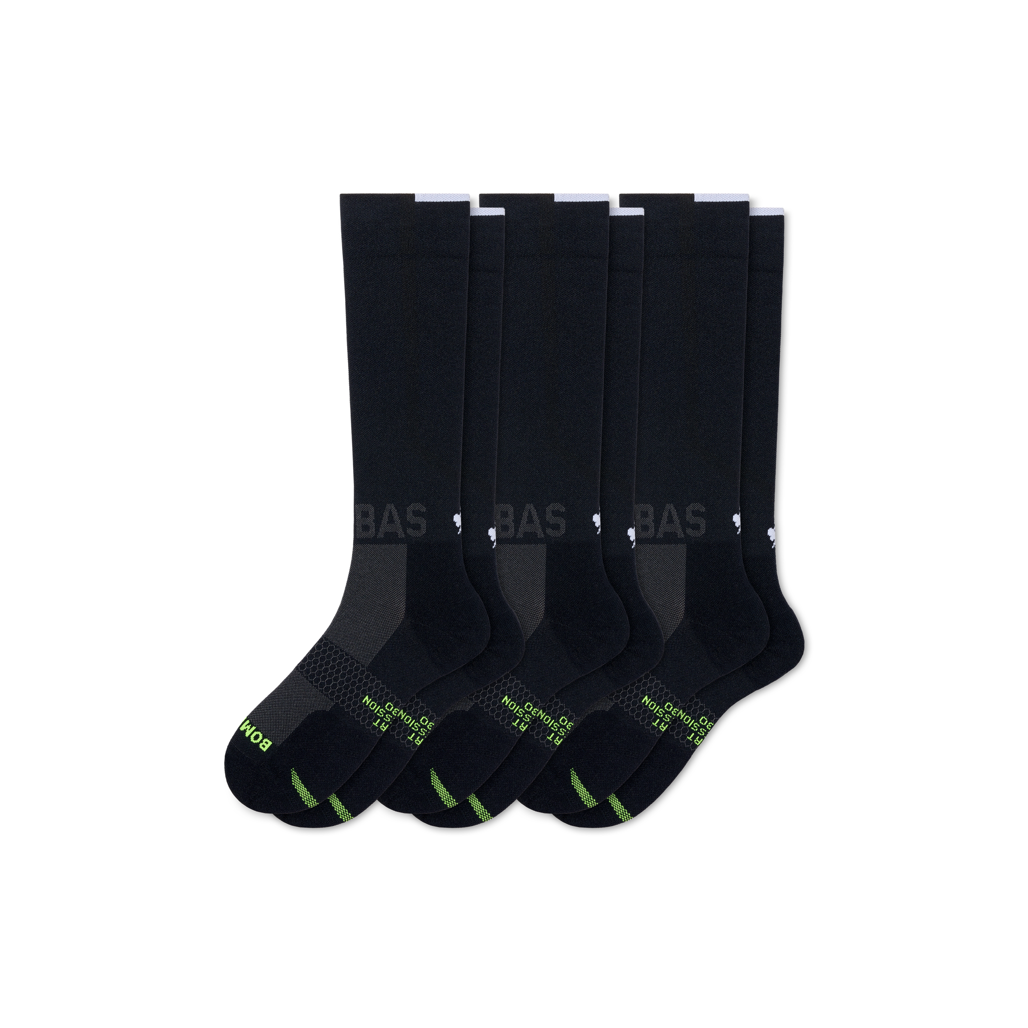 Bombas Sport Compression Knee High Sock 3-pack (20-30mmhg) In Onyx