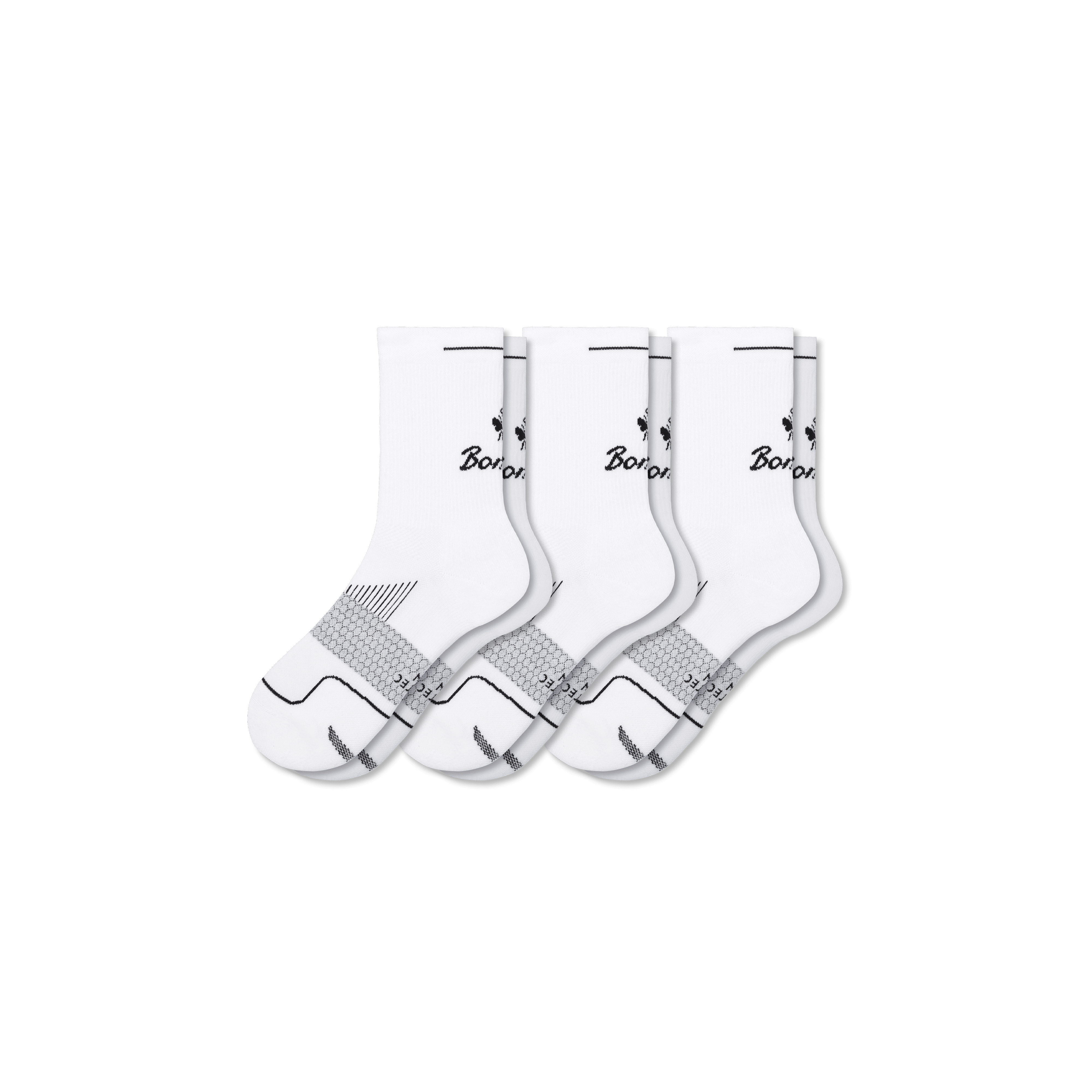 Bombas Running Half Calf Sock 3-pack In White