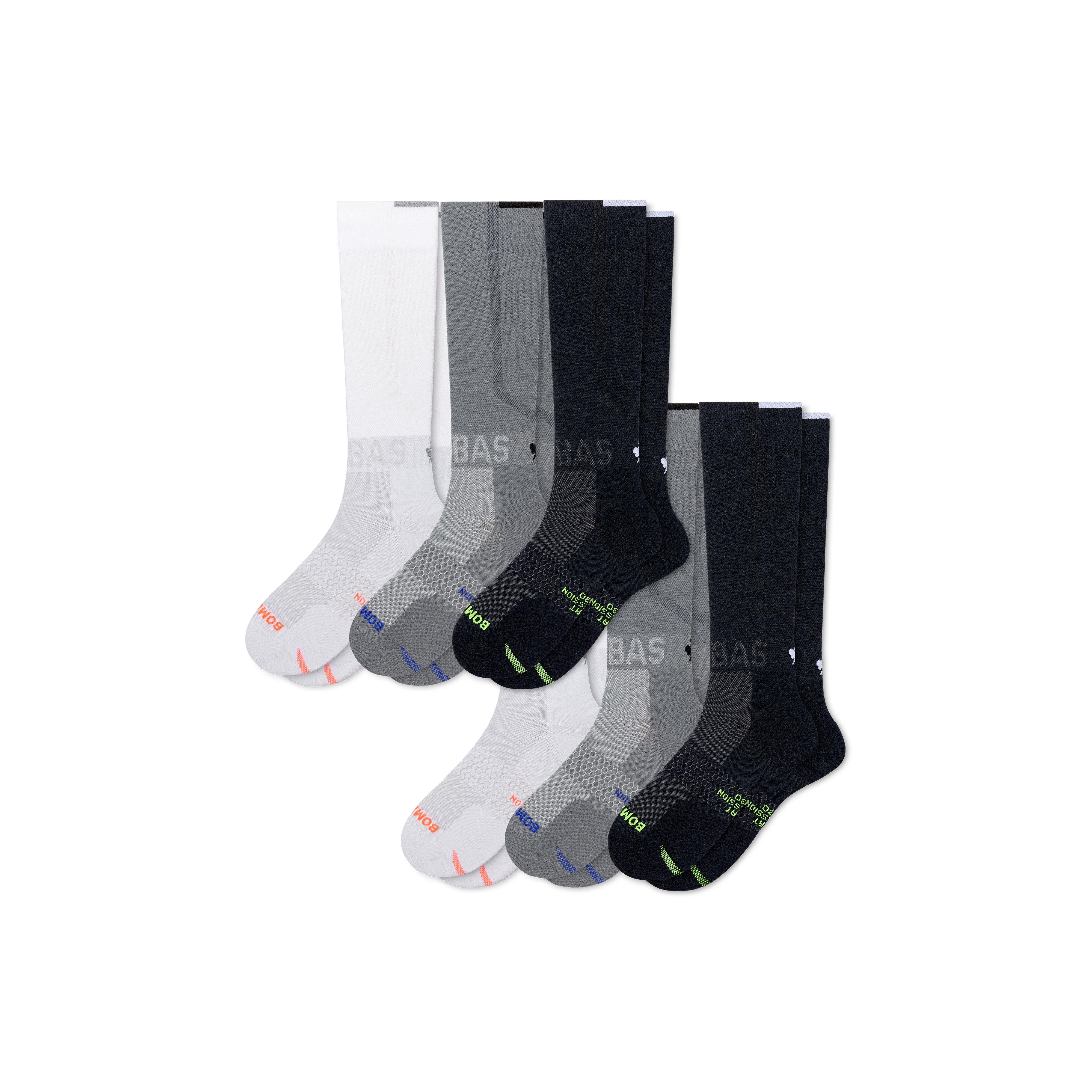 Bombas Sport Compression Knee High Sock 6-pack (20-30mmhg) In Core Mix