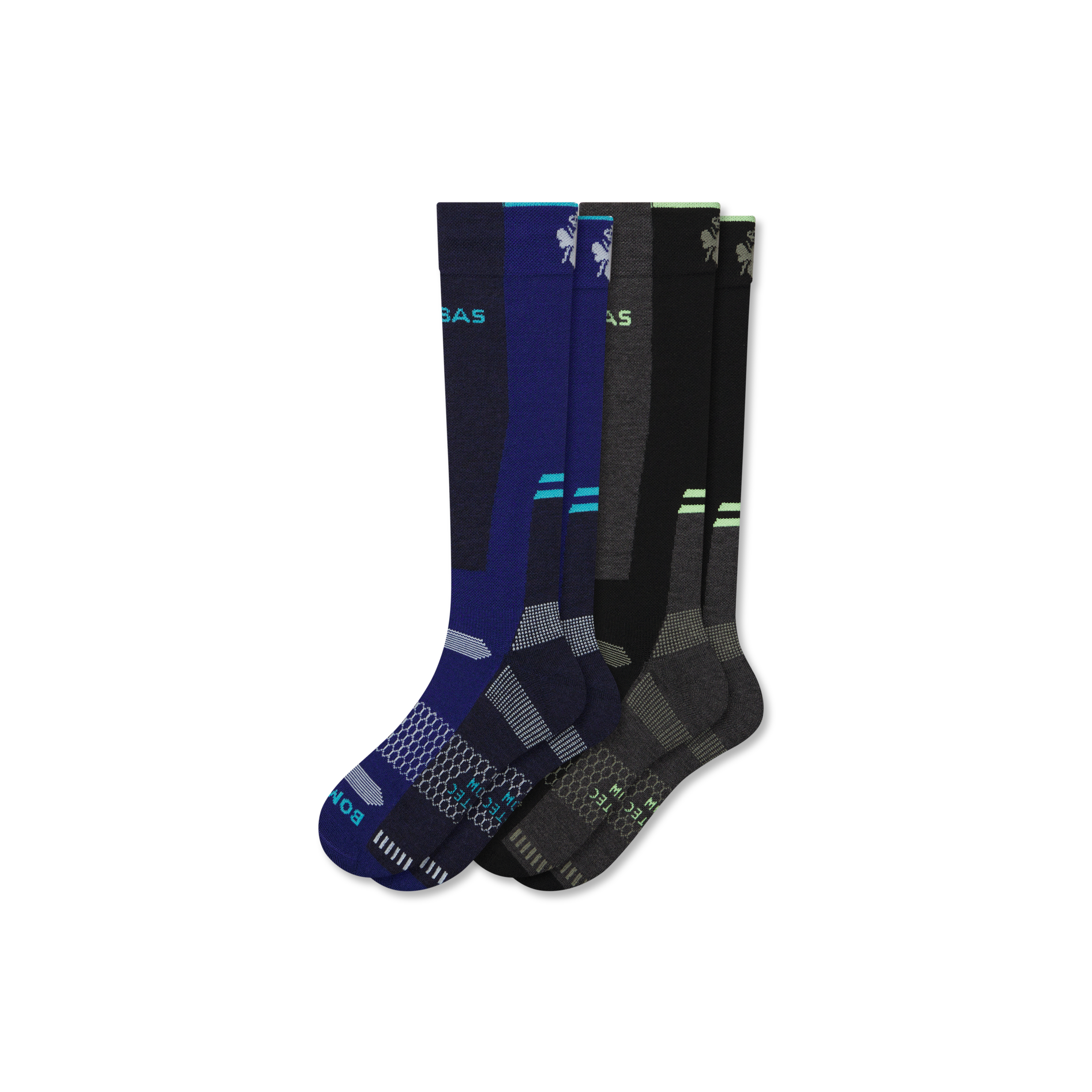 Bombas Mid-cushion Merino Wool Blend Ski & Snowboard Sock 2-pack In Multi