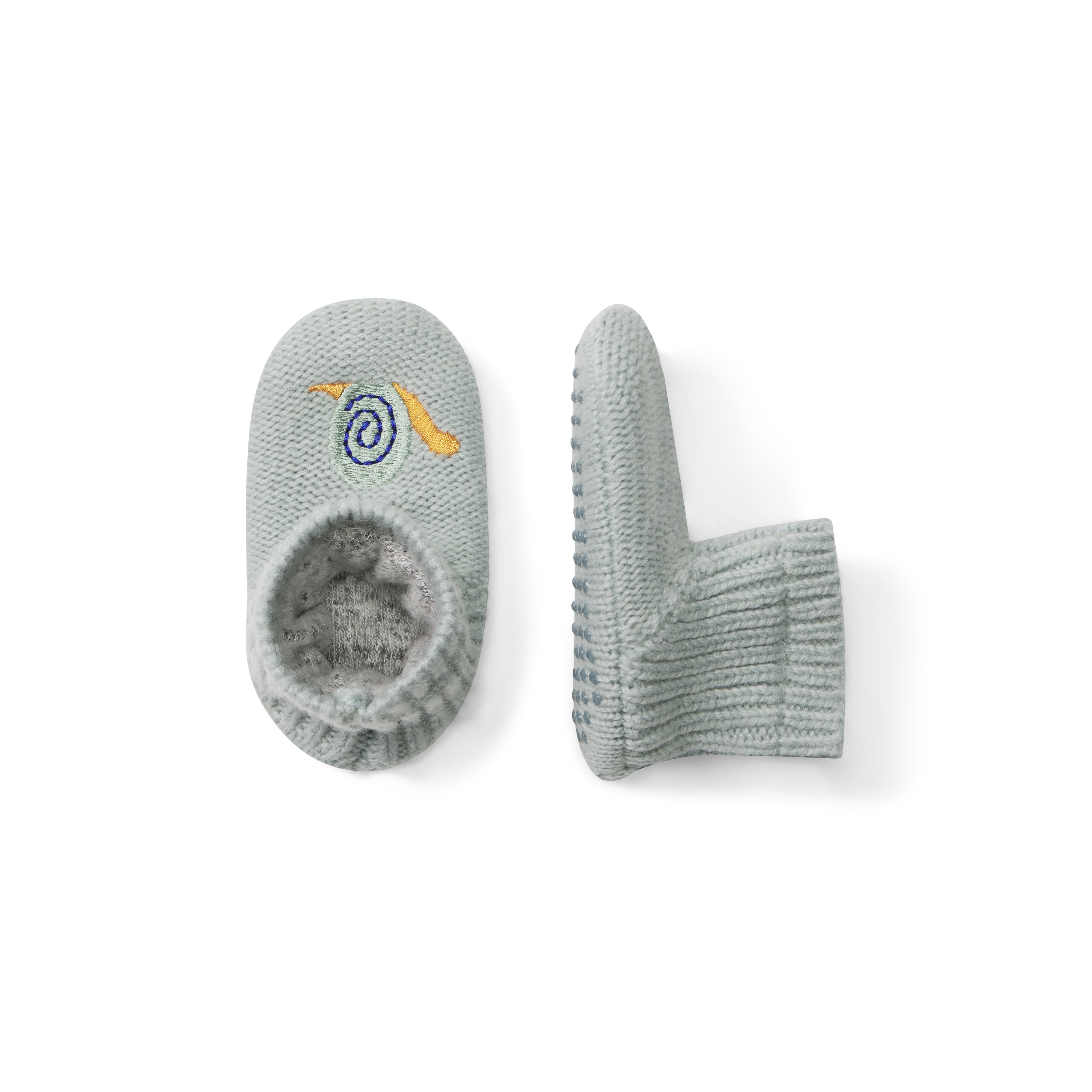 Bombas Baby Gripper Slipper In Misty Sky Snail
