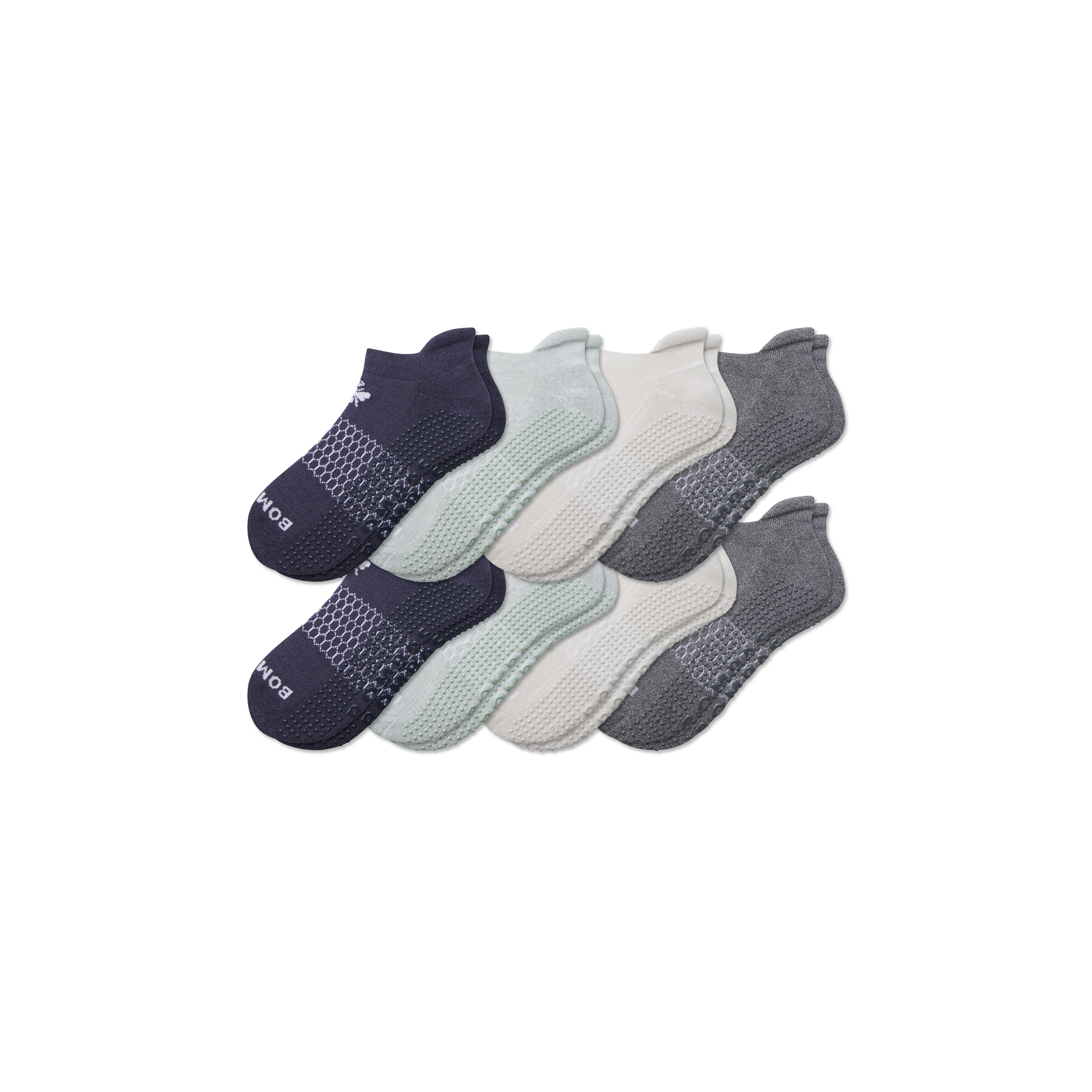 Bombas Gripper Ankle Sock 8-pack In Harbor Navy Mix
