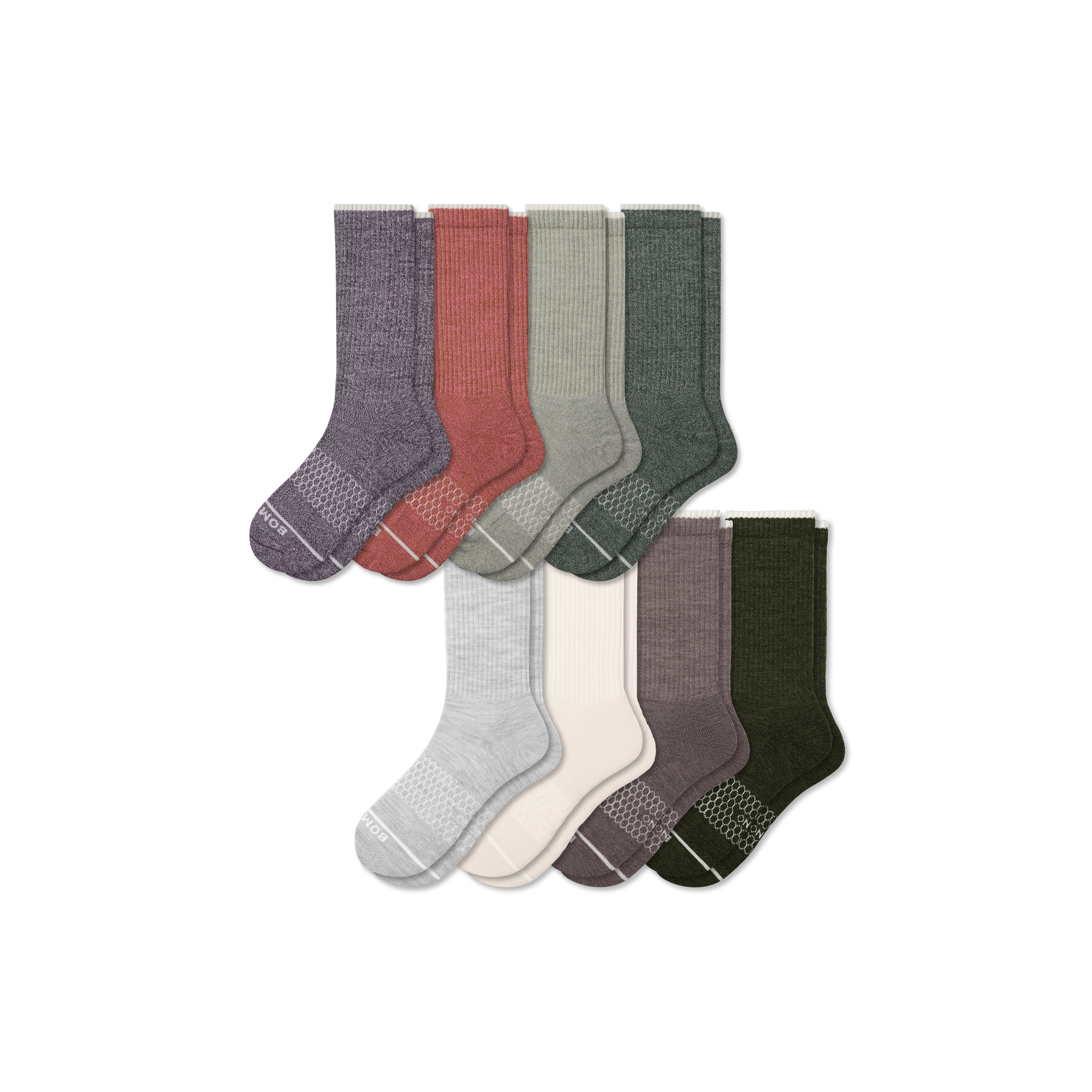 Bombas Merino Wool Blend Calf Sock 8-pack In Multi