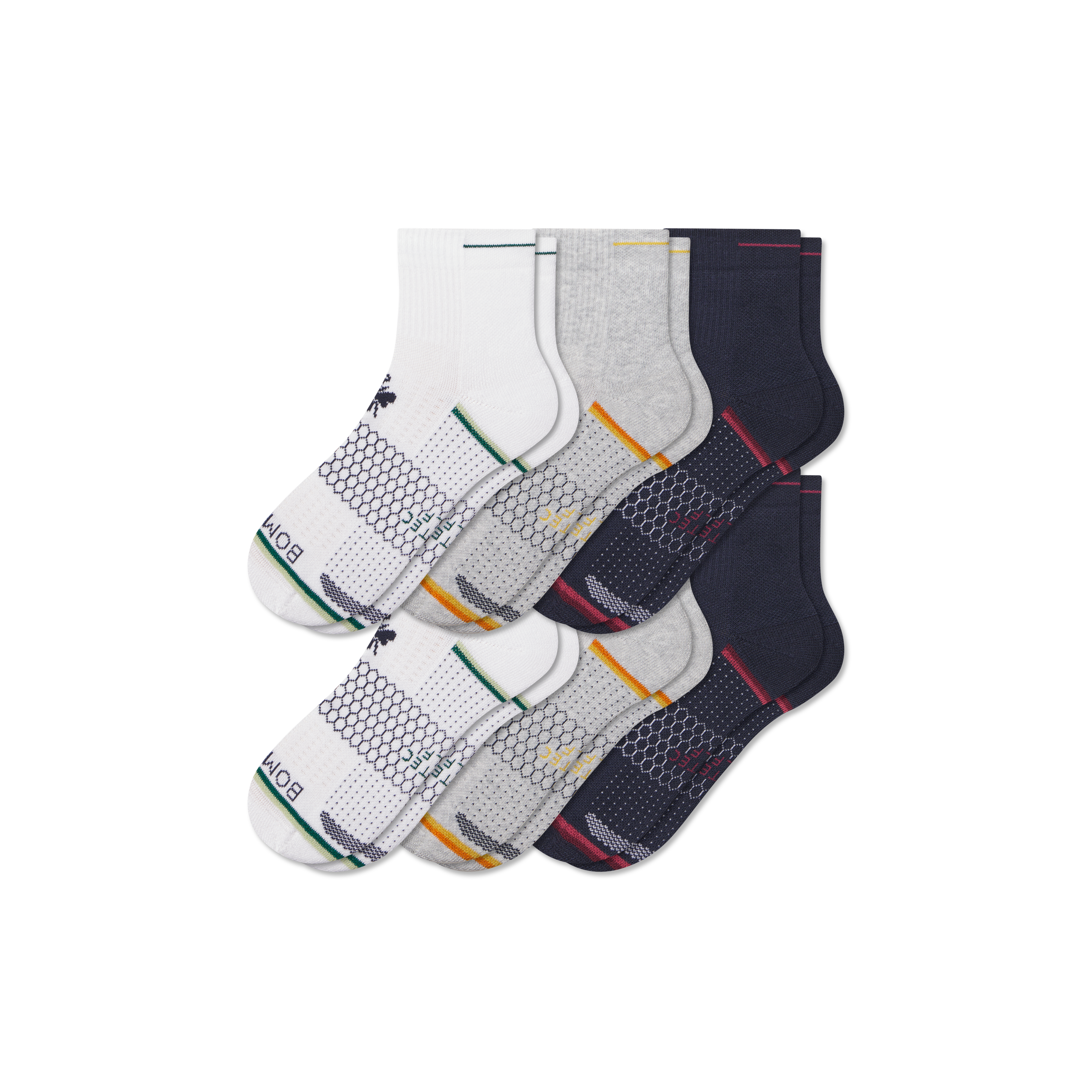 Bombas Golf Quarter Sock 6-pack In Midnight Navy Mix