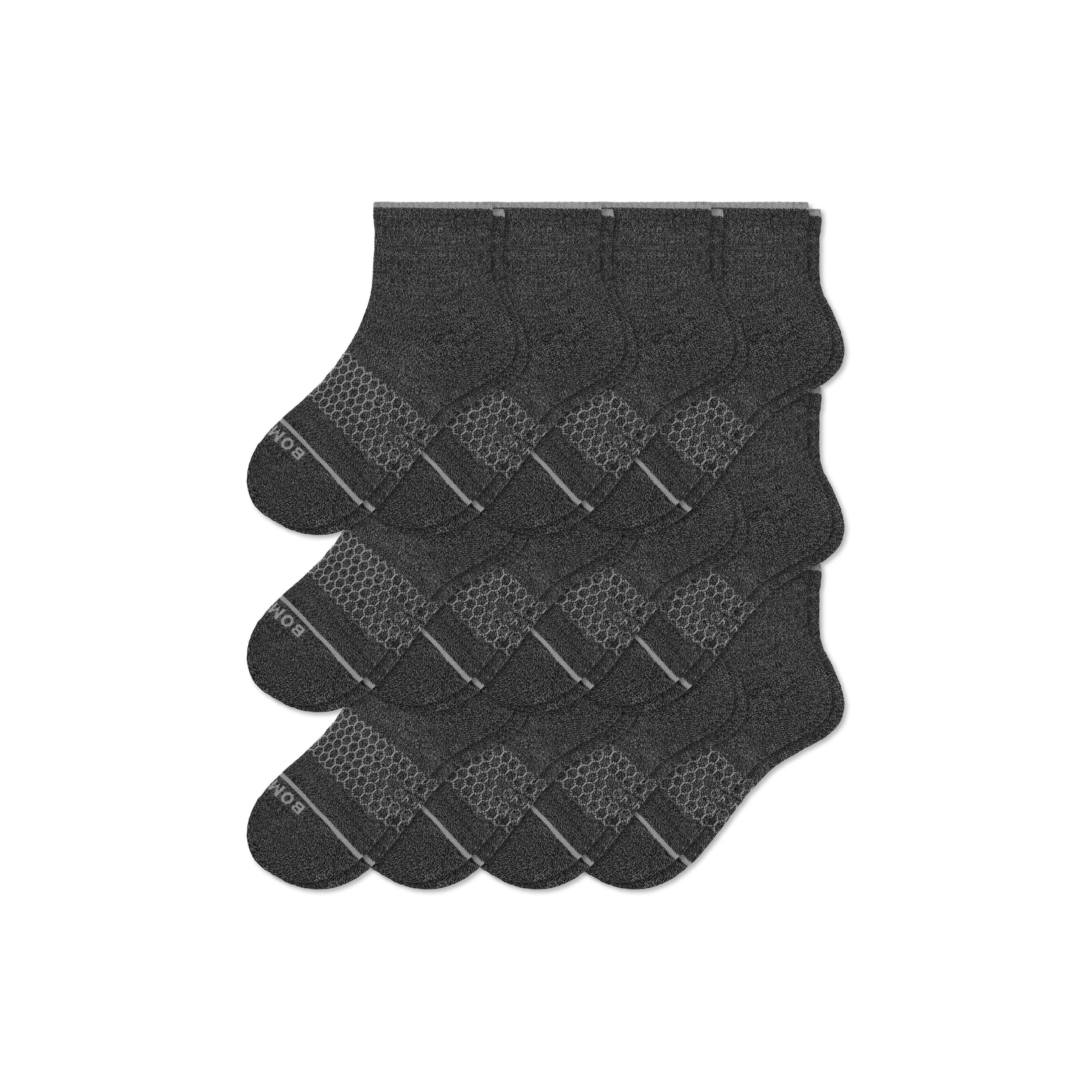 Bombas Merino Wool Blend Quarter Sock 12-pack In Gray