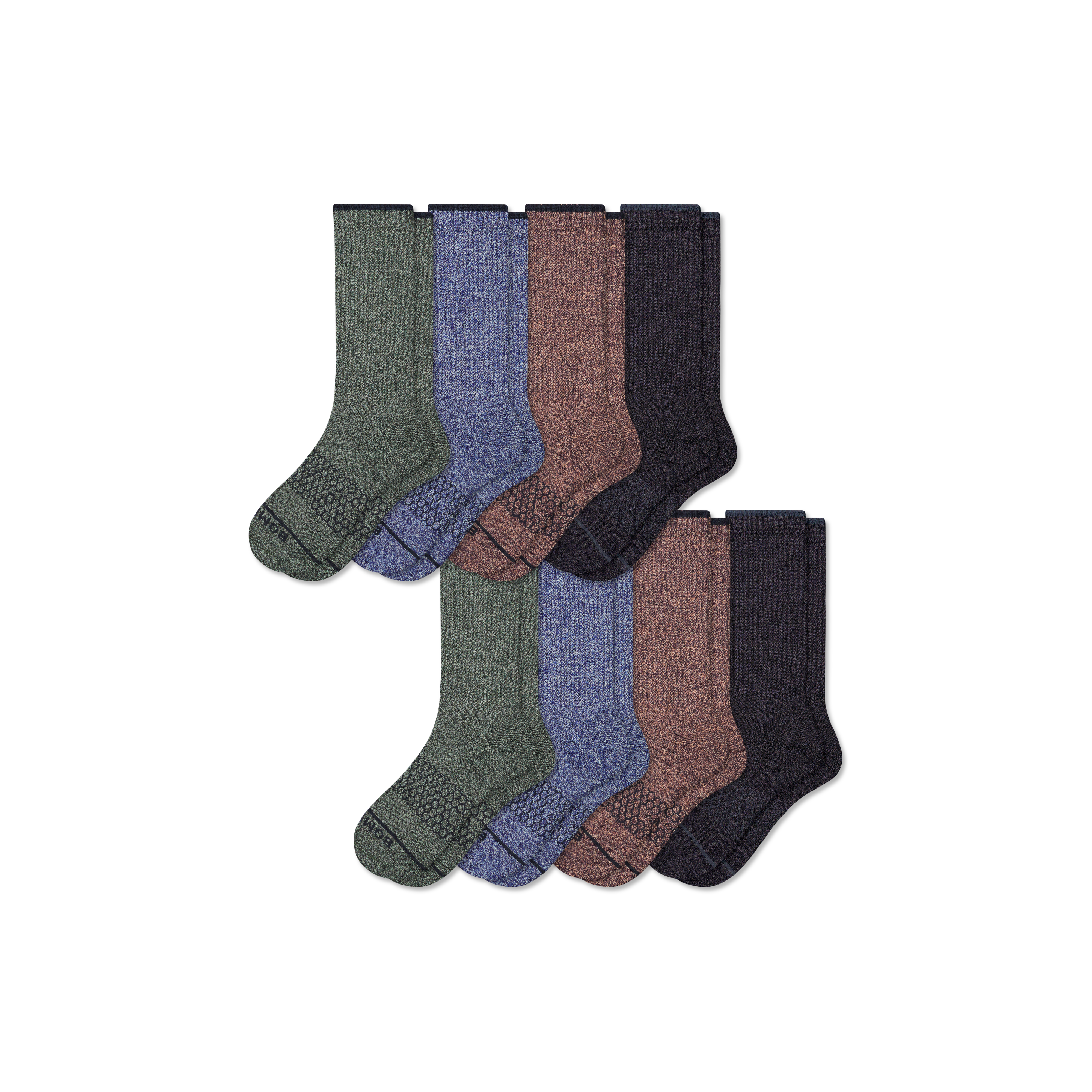 Bombas Merino Wool Blend Calf Sock 8-pack In Multi
