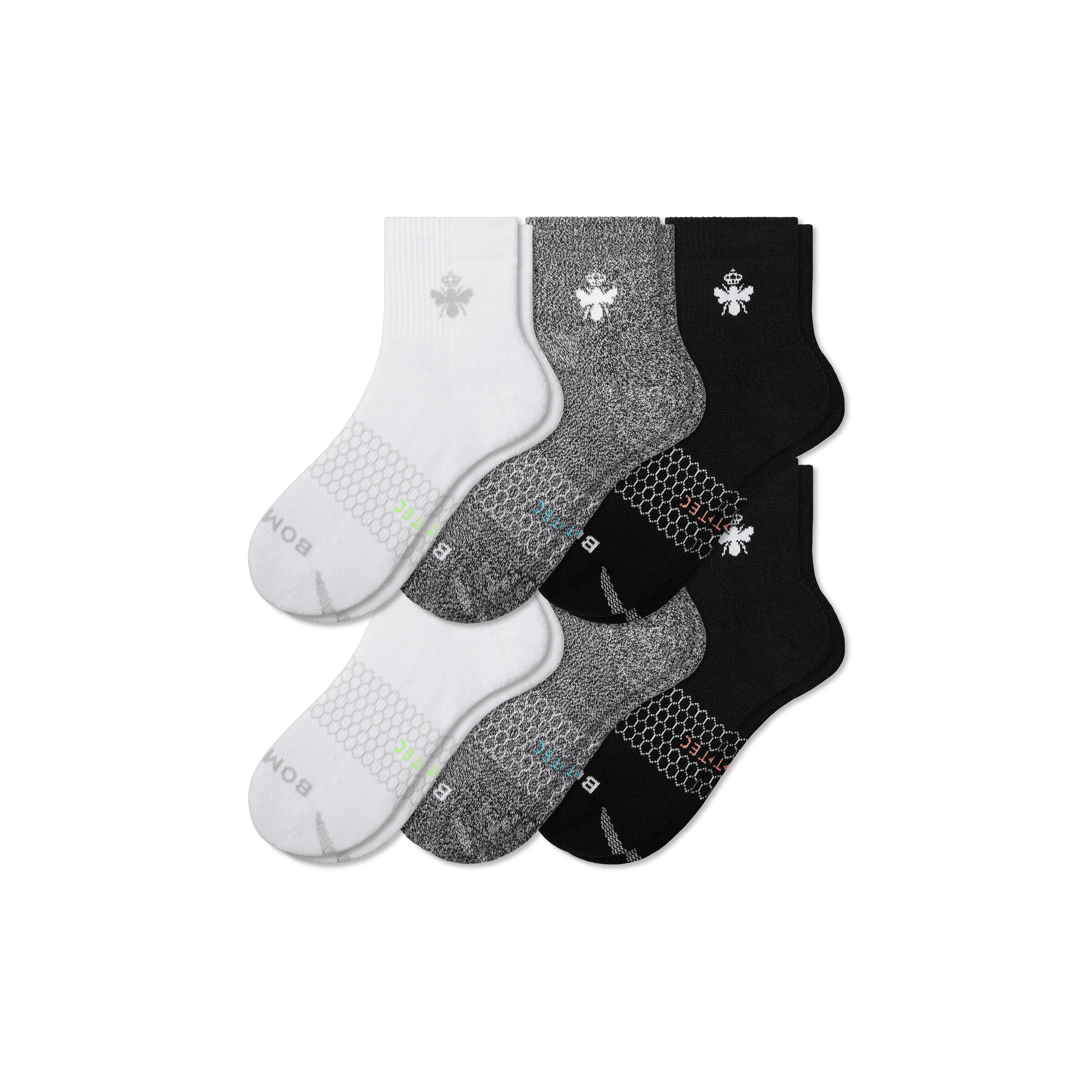 Bombas All-purpose Performance Quarter Sock 6-pack In Mixed