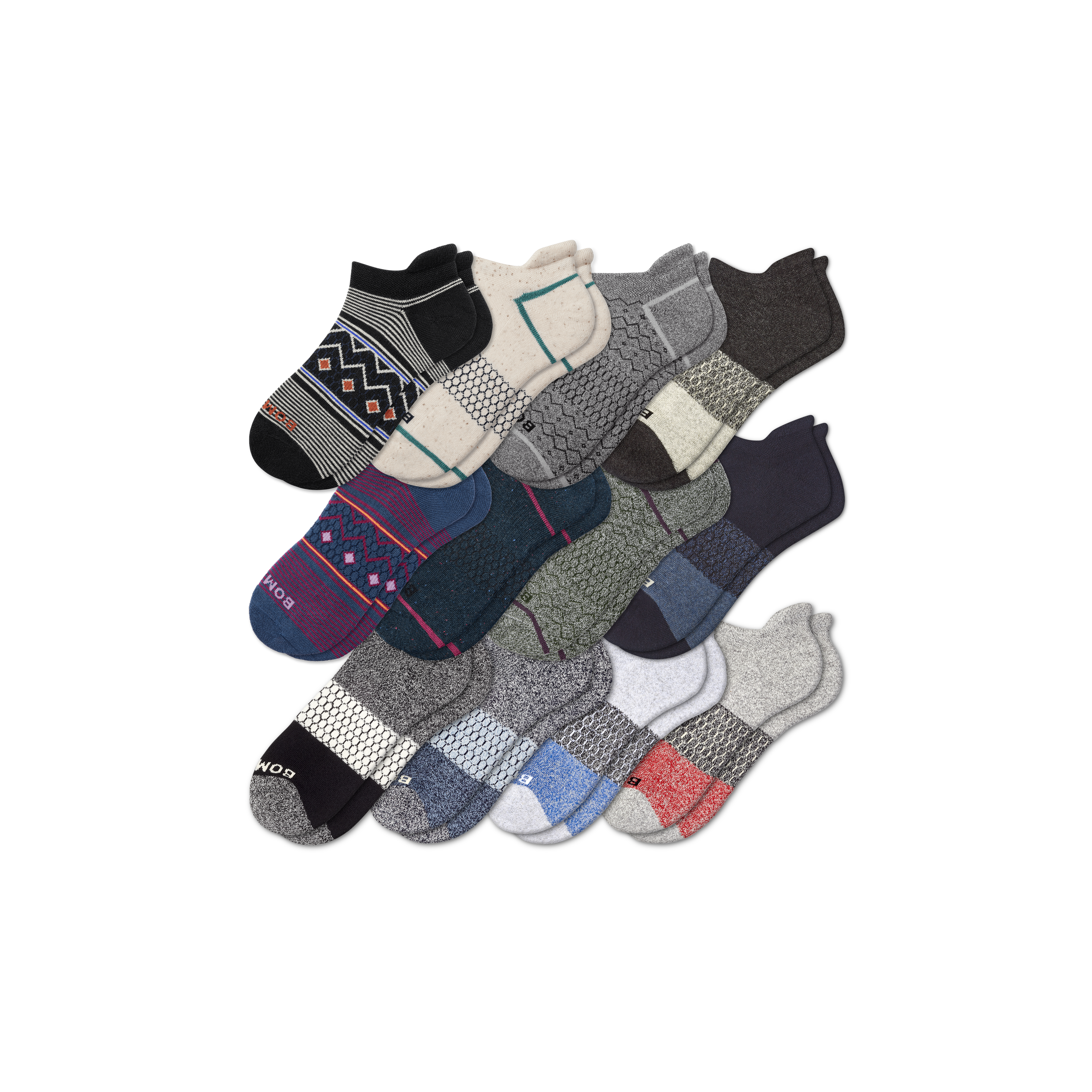 Bombas Ankle Sock 12-pack In Sapphire Black Mix