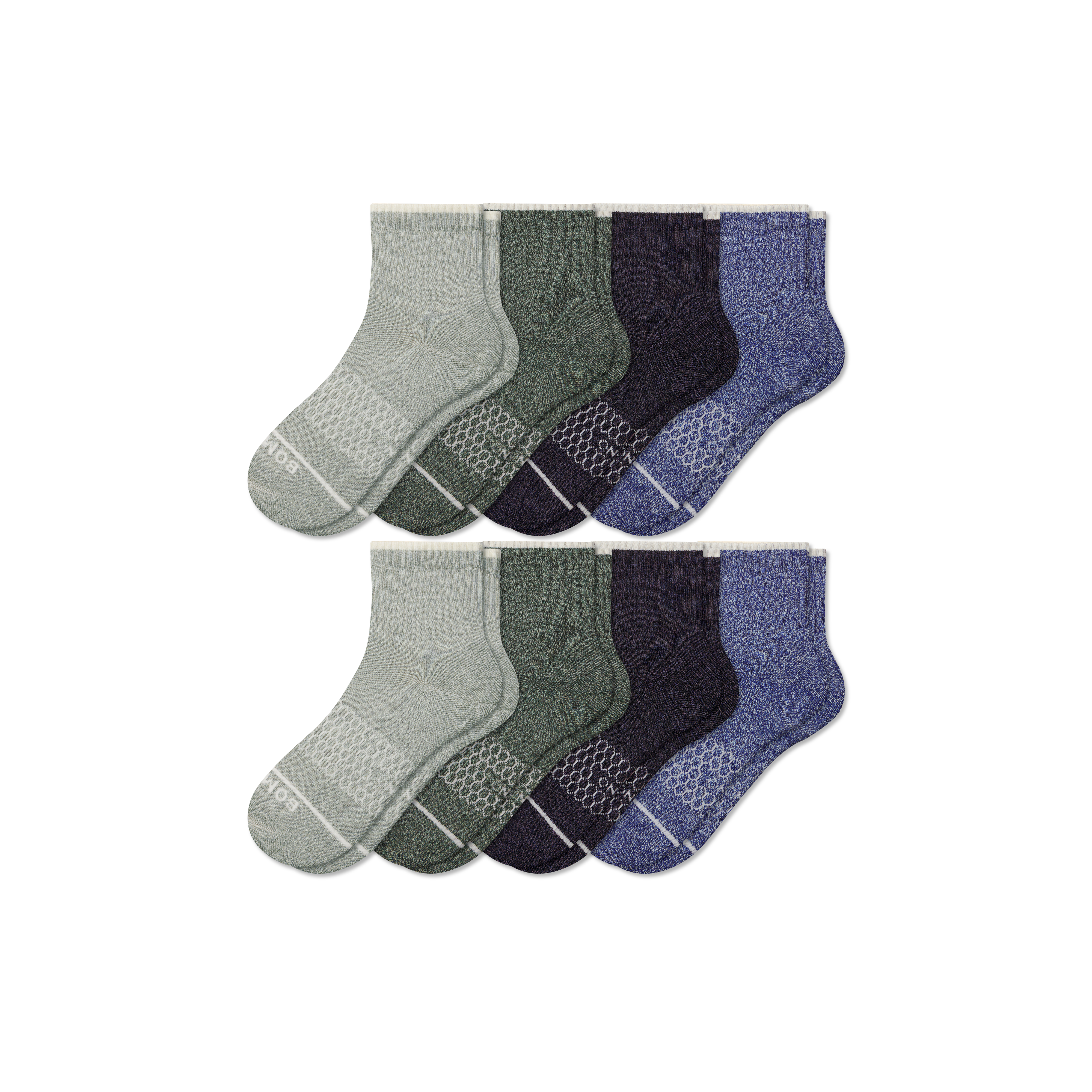 Men's Merino Wool Blend Quarter Sock 8-Pack