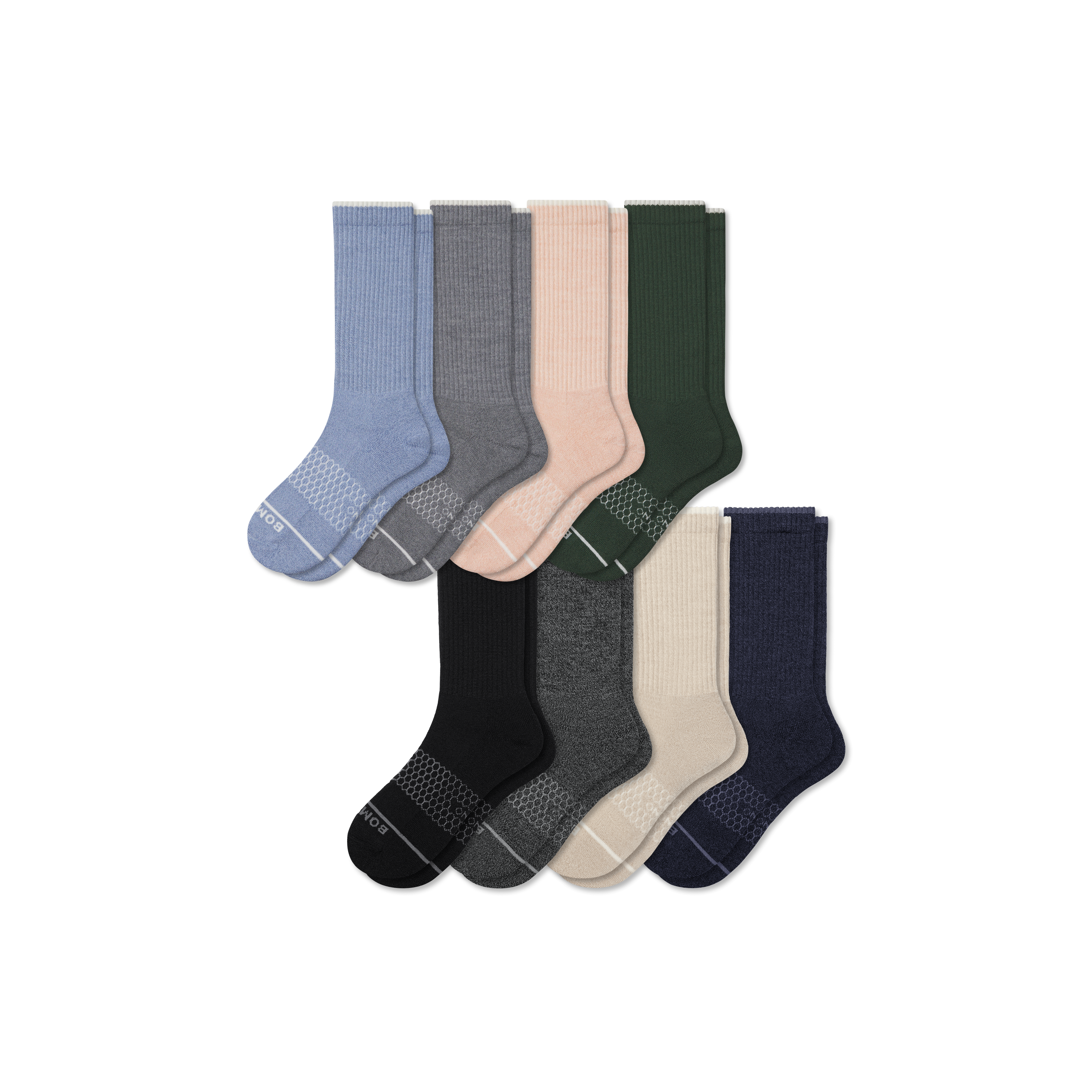 Bombas Merino Wool Blend Calf Sock 8-pack In Orange