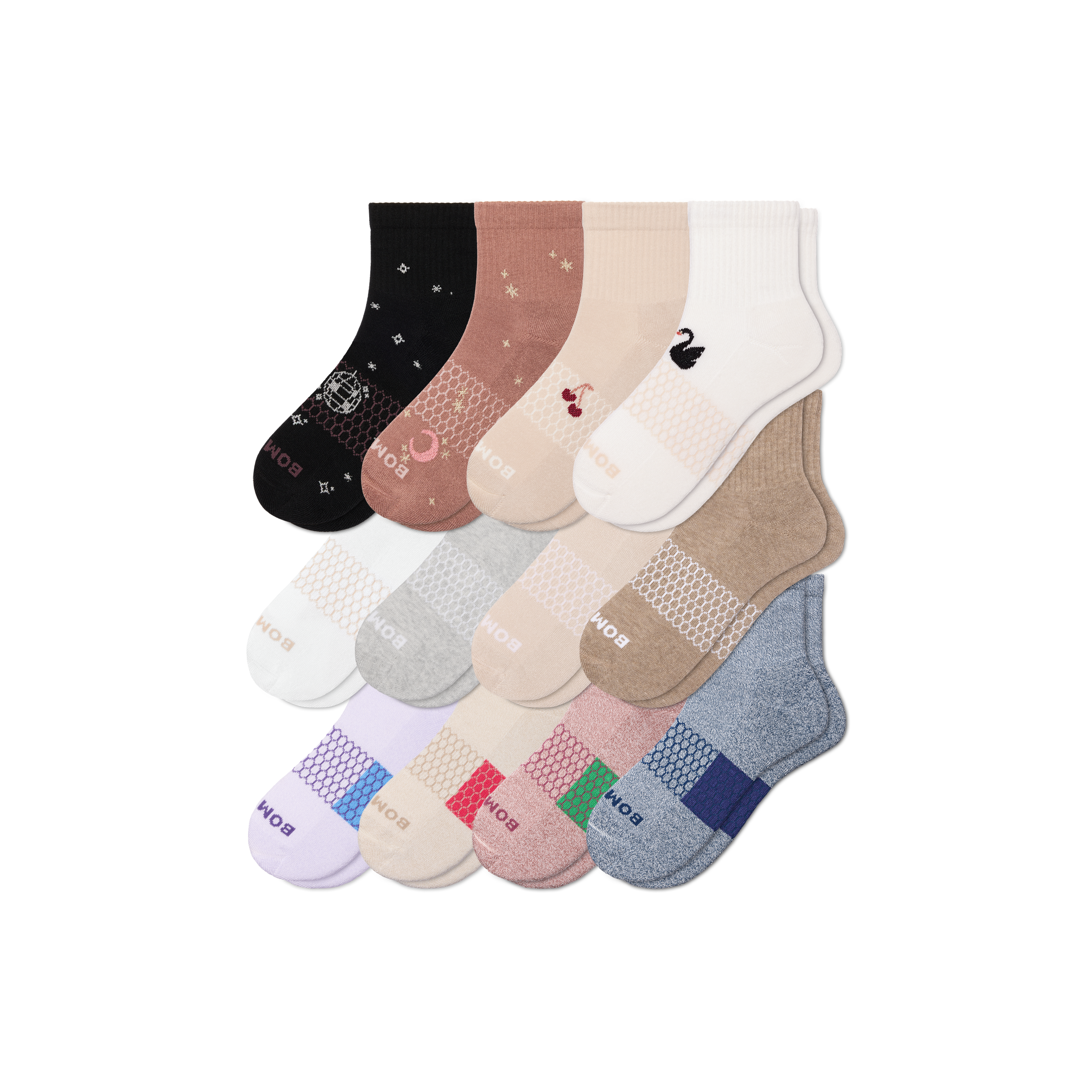 Bombas Quarter Sock 12-pack In Multi
