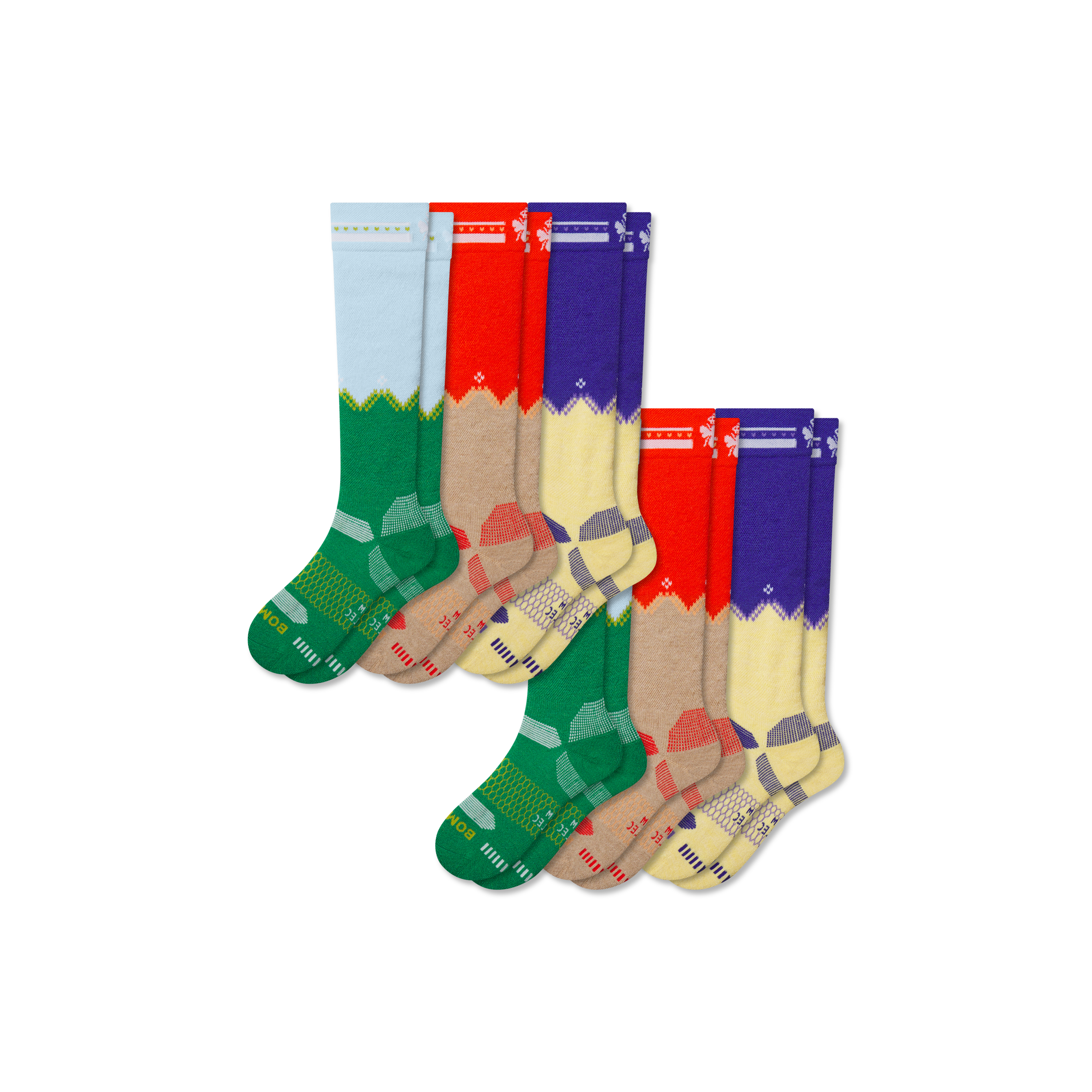 Youth Full-Cushion Merino Wool Blend Ski & Snowboard Sock 6-Pack