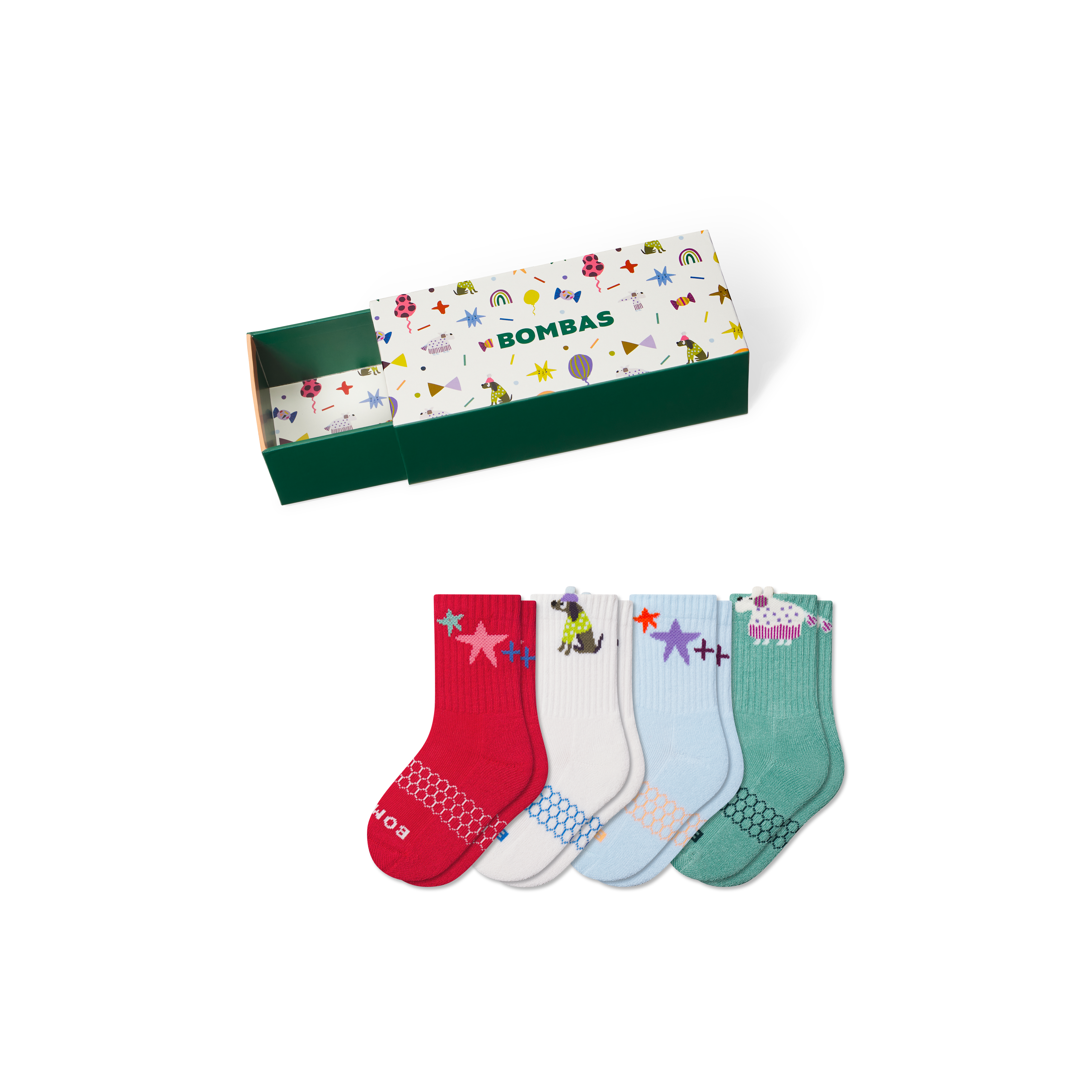 Junior Holiday Calf Sock 4-Pack Gift Box