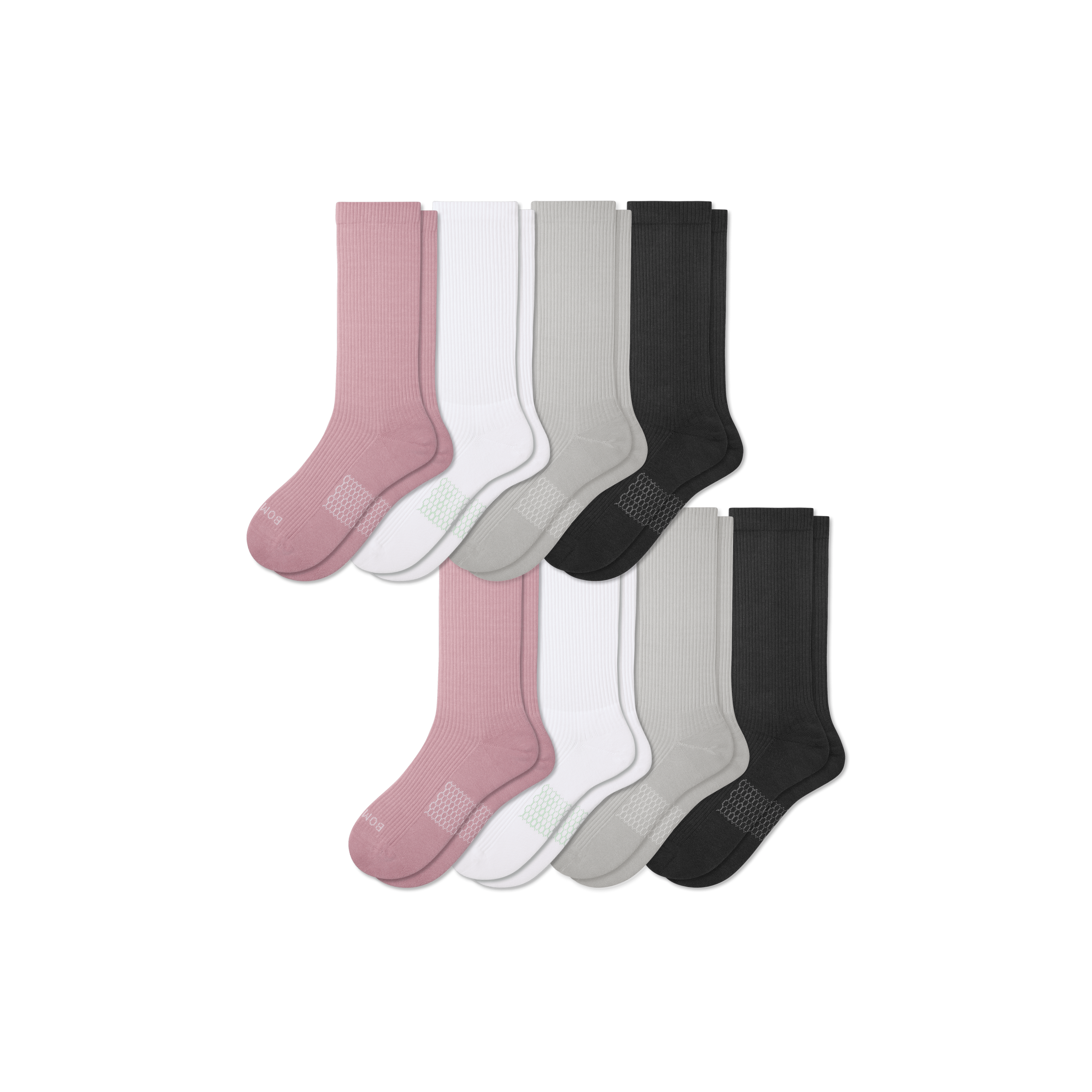 Bombas Modern Rib Calf Sock 8-pack In Spanish Rose Mix