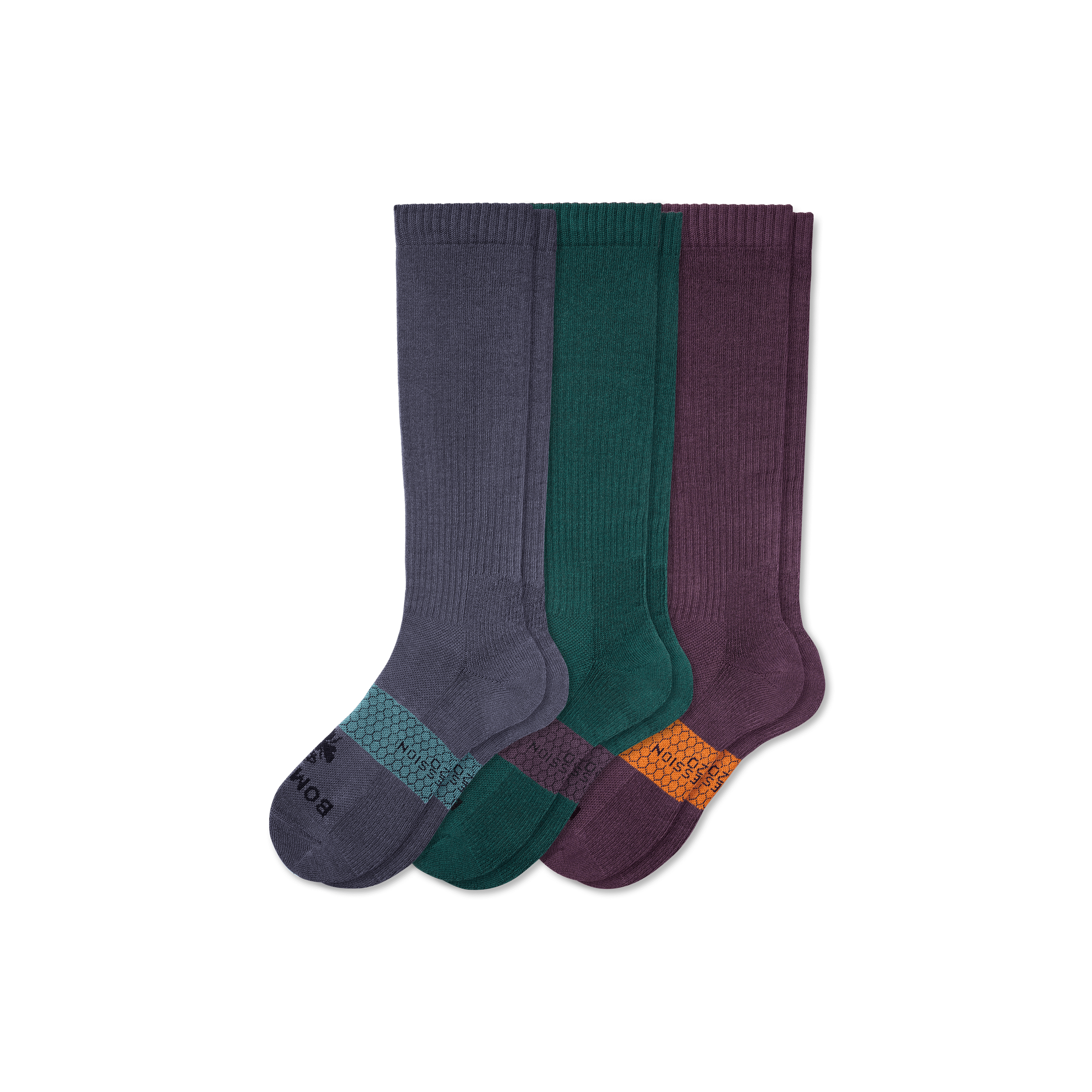 Bombas Everyday Compression Sock 3-pack (15-20mmhg) In Galaxy Teal Mix
