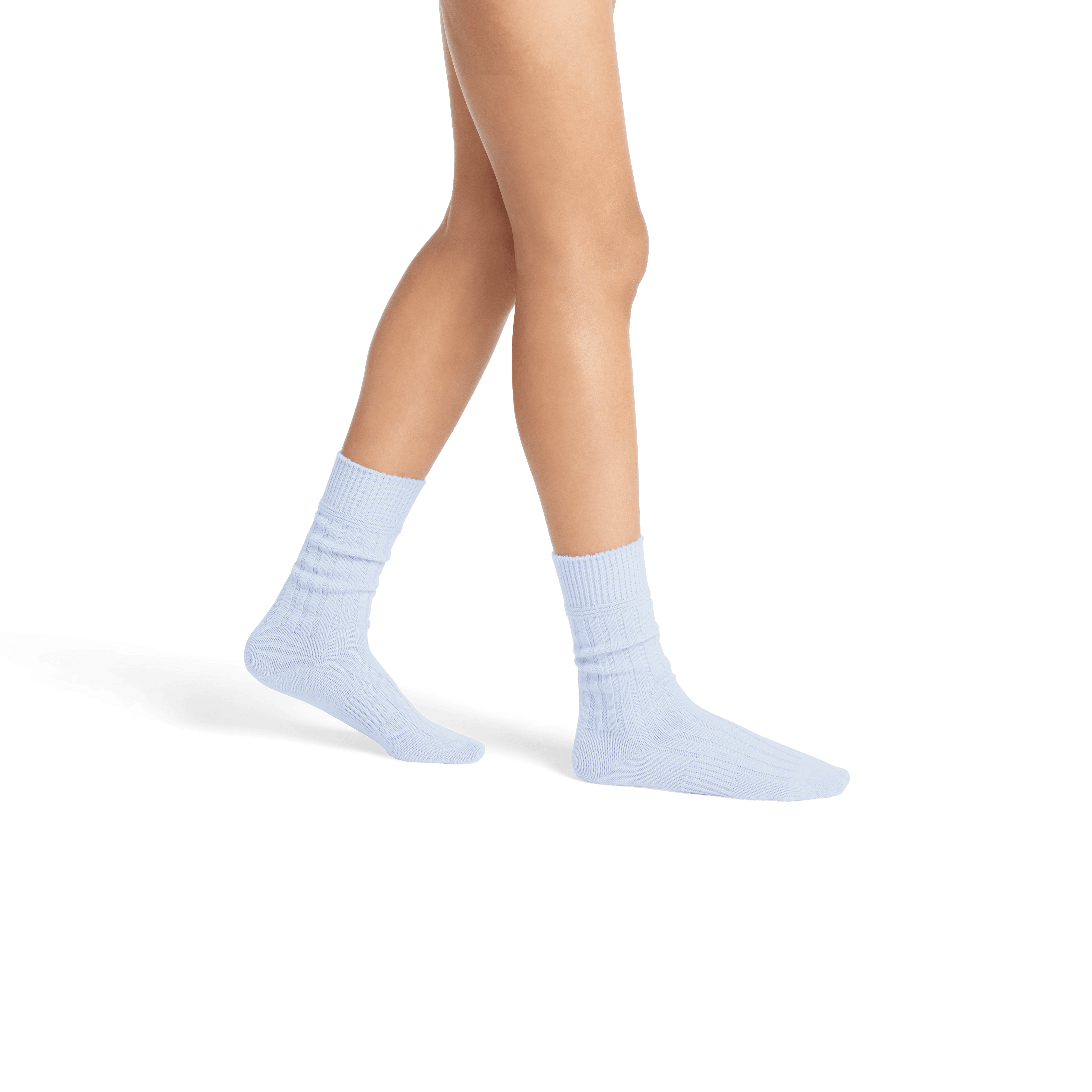 Women's 100% Cashmere Rib Knee High Sock in Seafoam