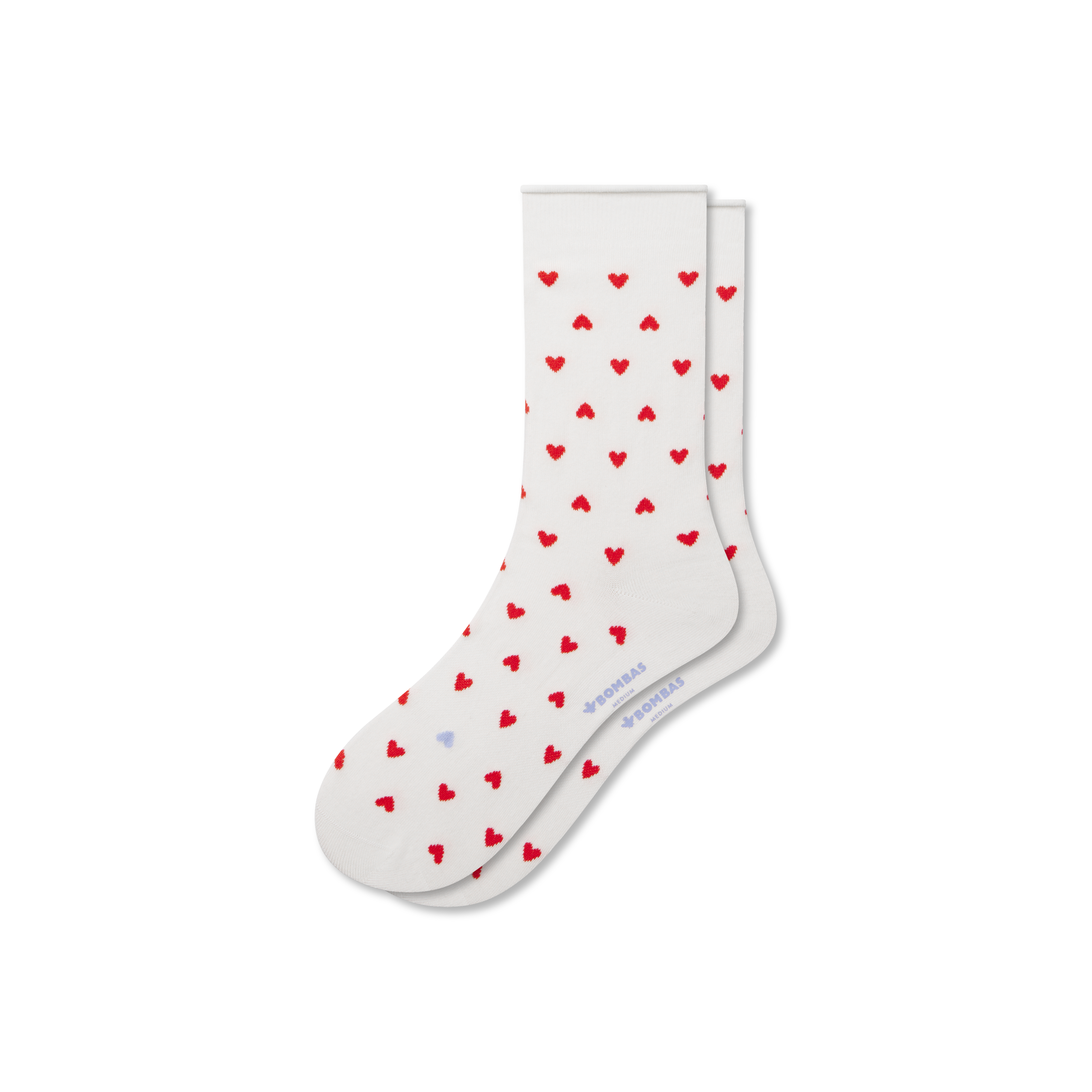Bombas Hearts Half Calf Socks In Red Sky
