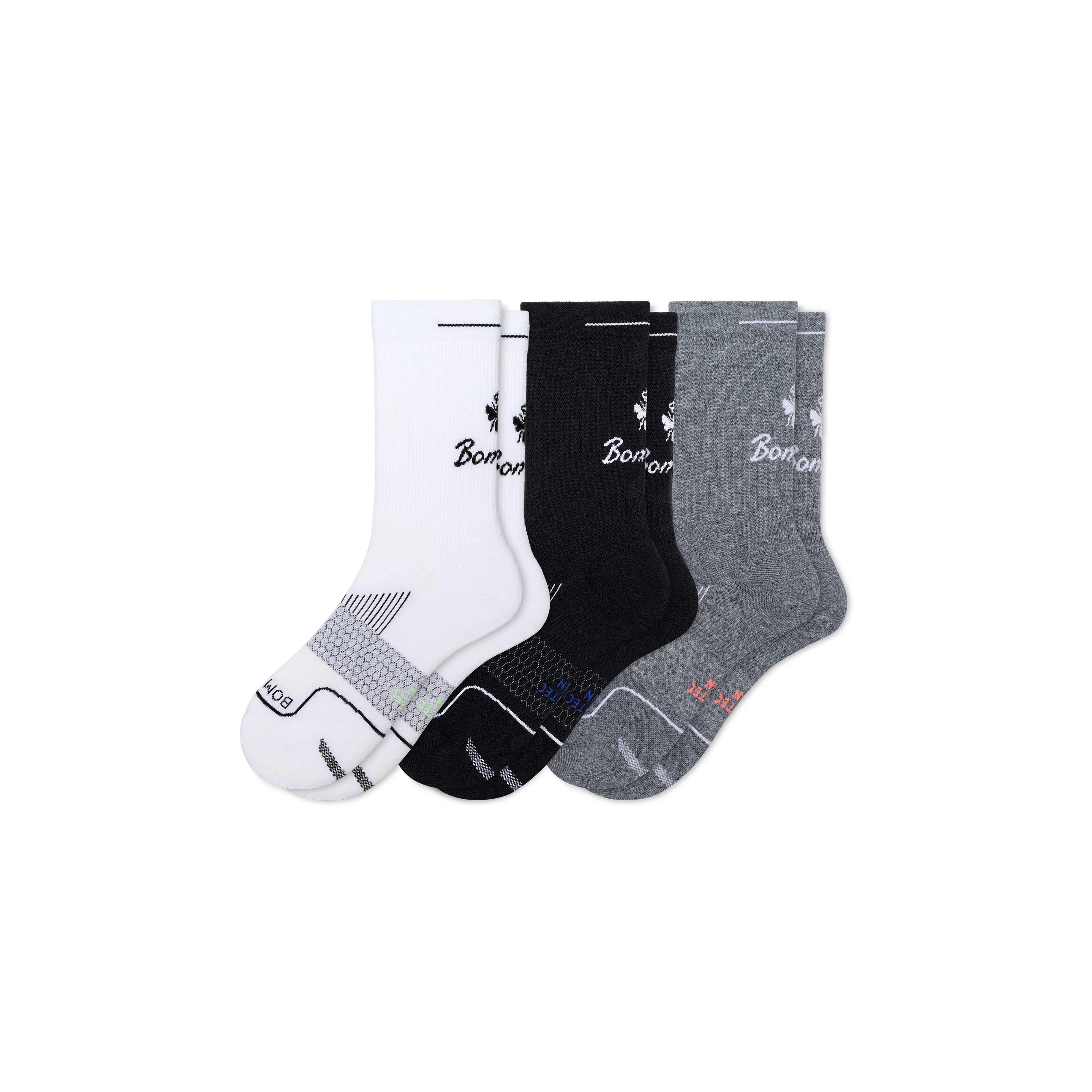 Bombas Running Half Calf Sock 3-pack In Multi