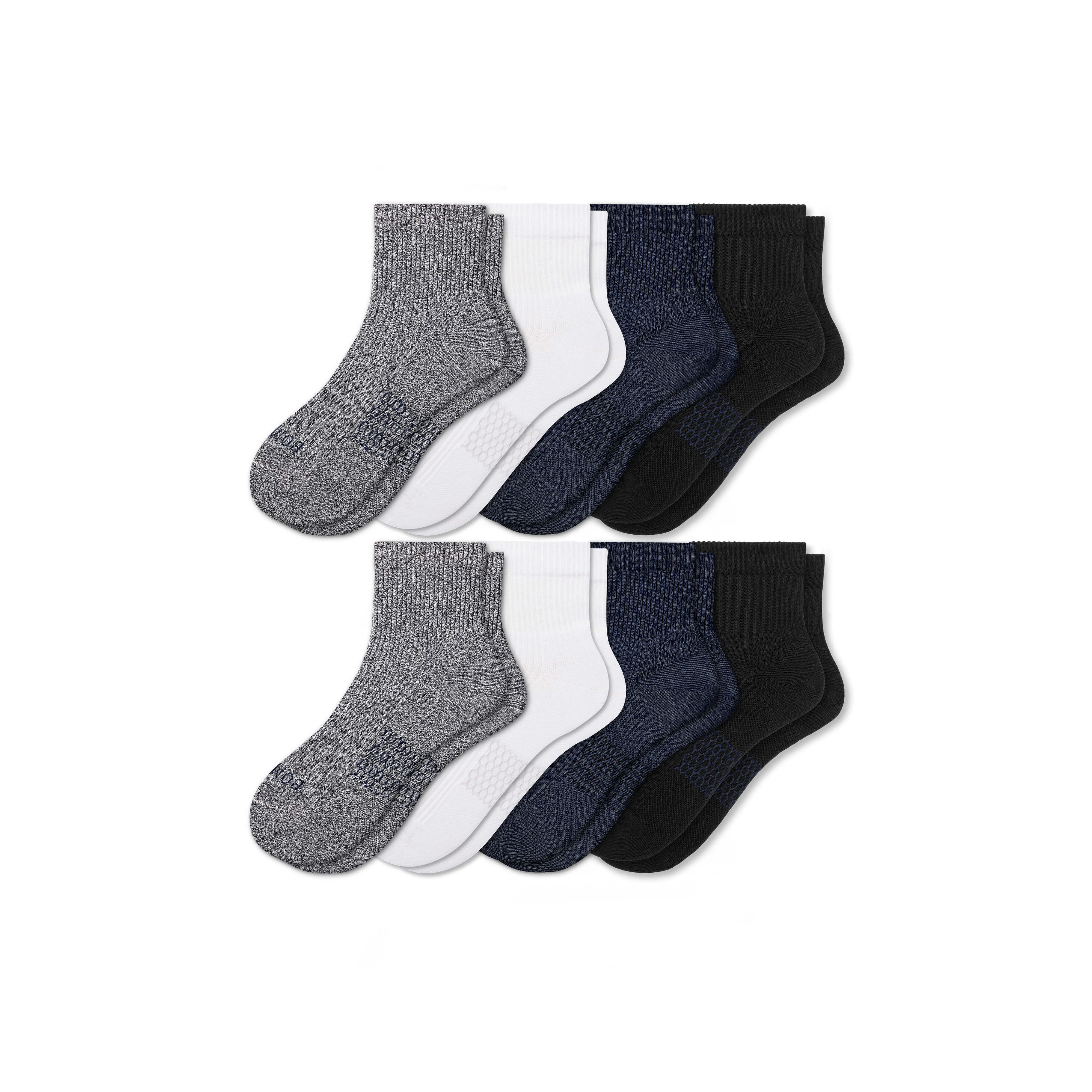 BOMBAS MODERN RIB QUARTER SOCK 8-PACK