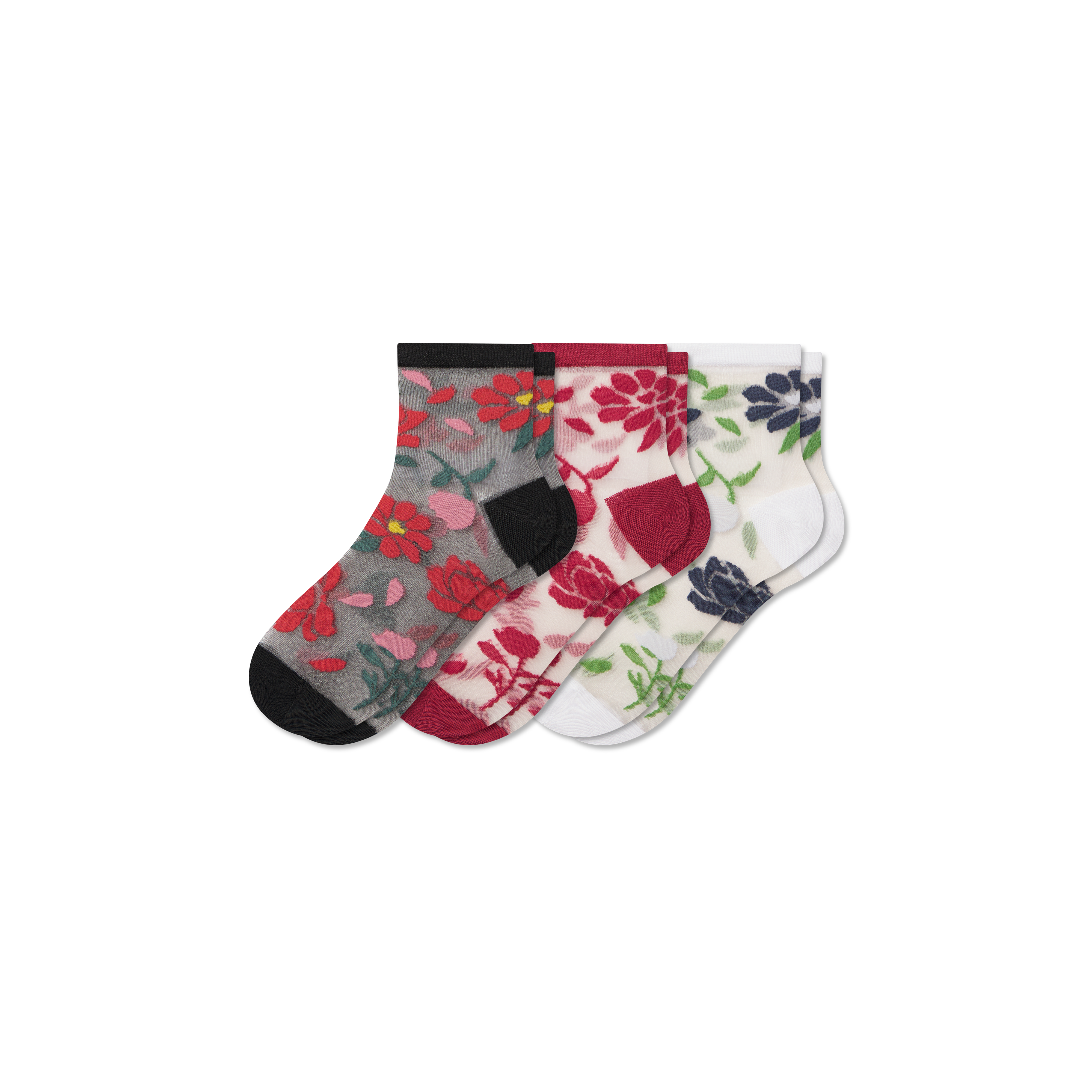 Bombas Sheer Quarter Sock 3-pack