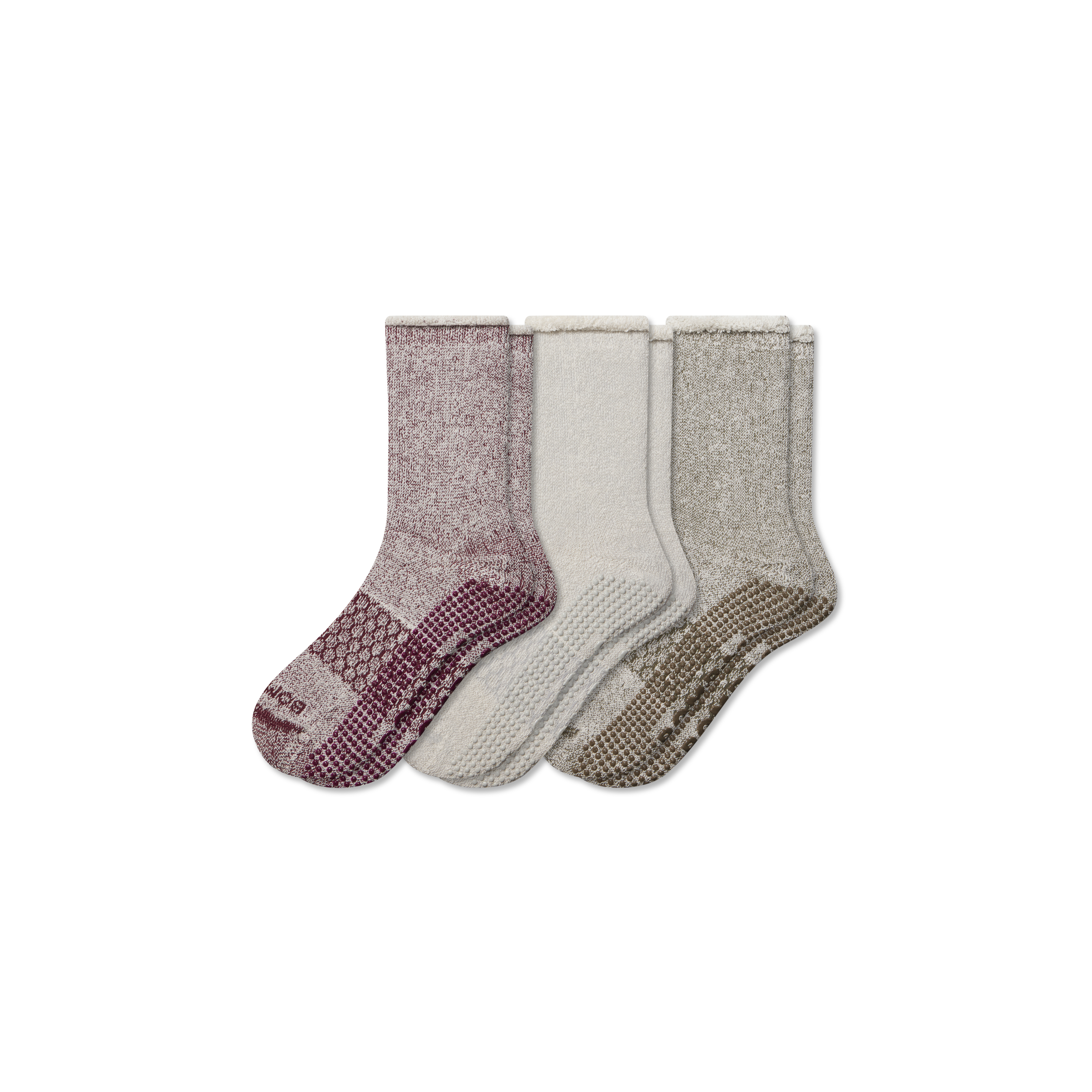 Bombas Roll-top Merino Blend Gripper House Sock 3-pack In Multi