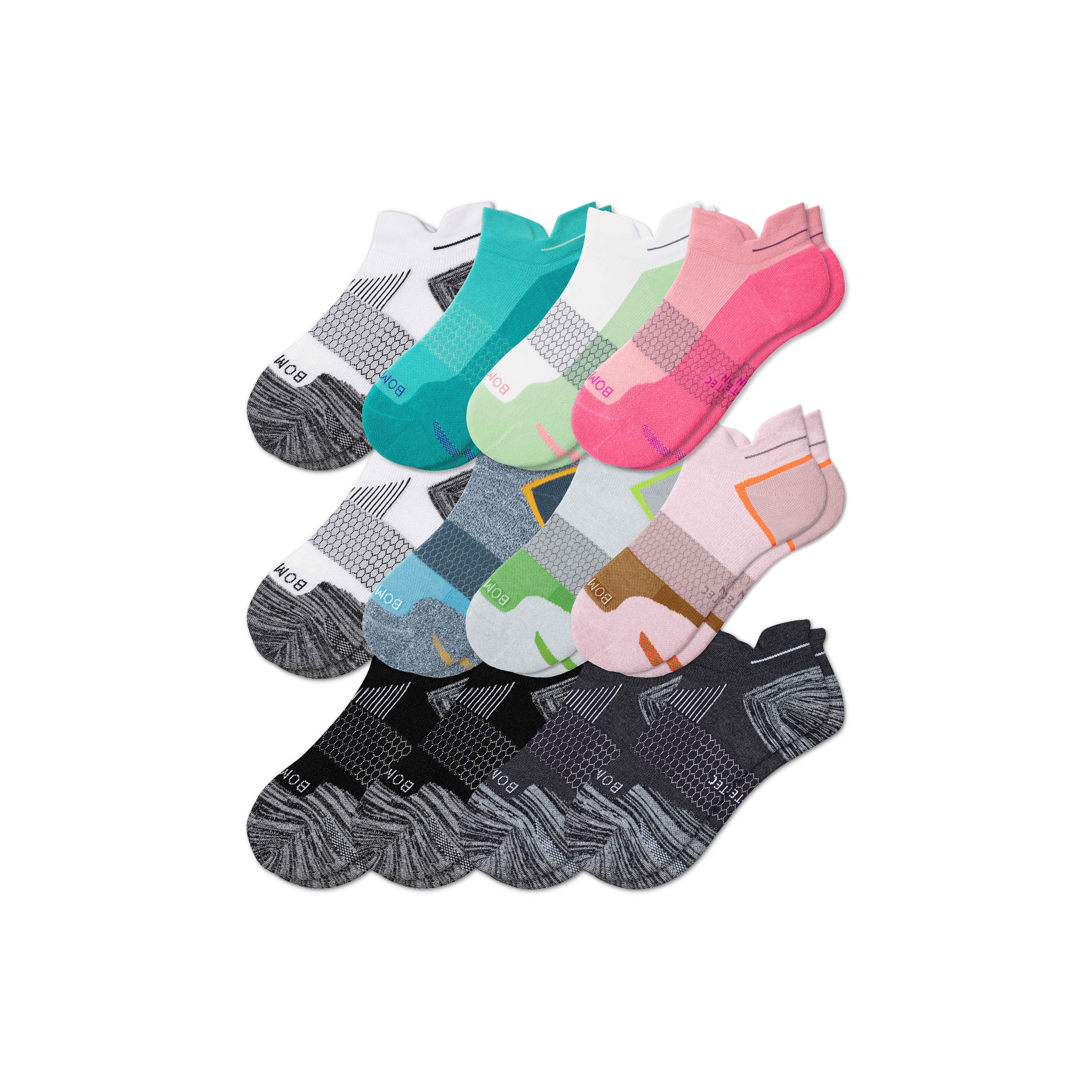 Shop Bombas Running Ankle Sock 12-pack In Pink Mint Multi