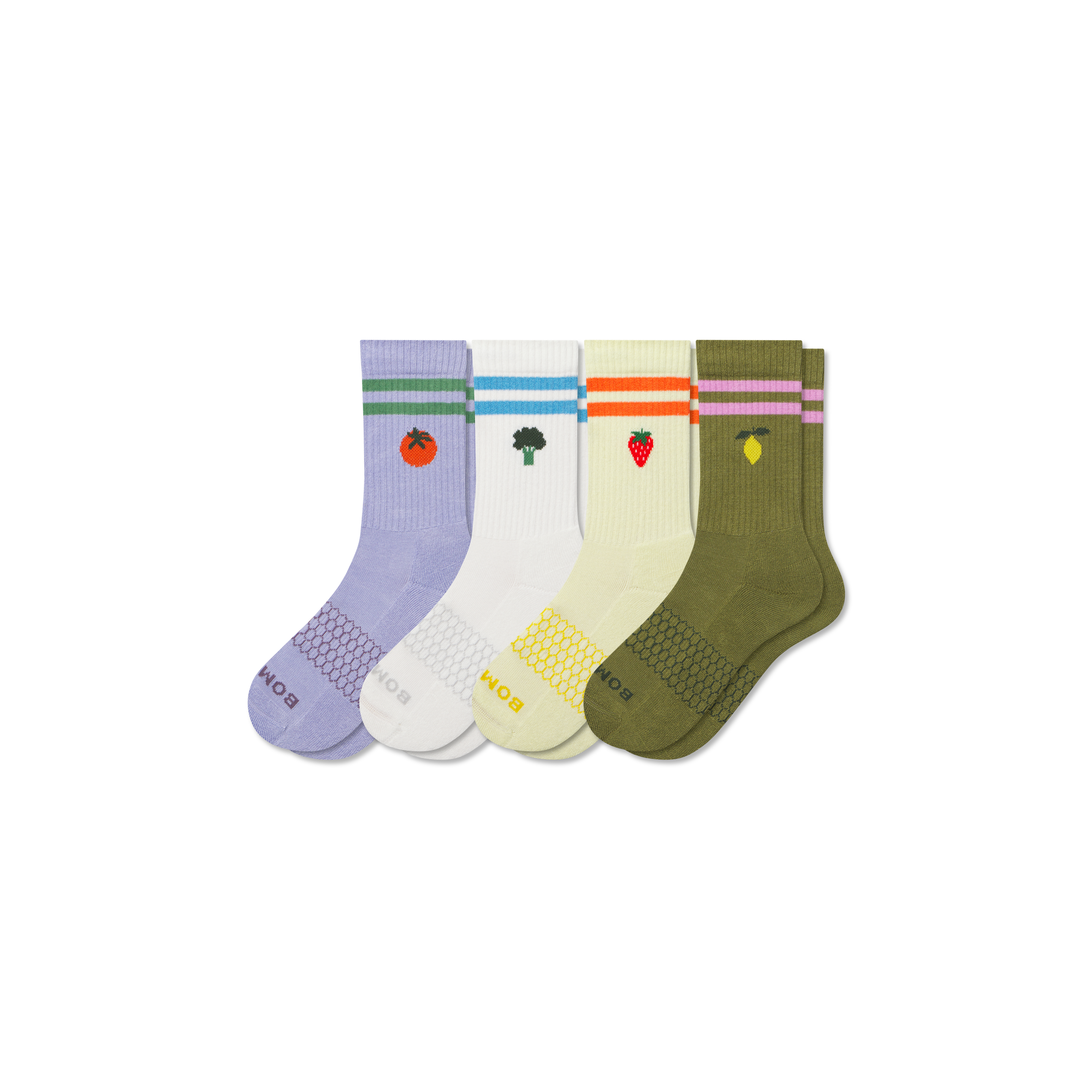 bombas Youth Fruits & Veggies Calf Sock 4-Pack