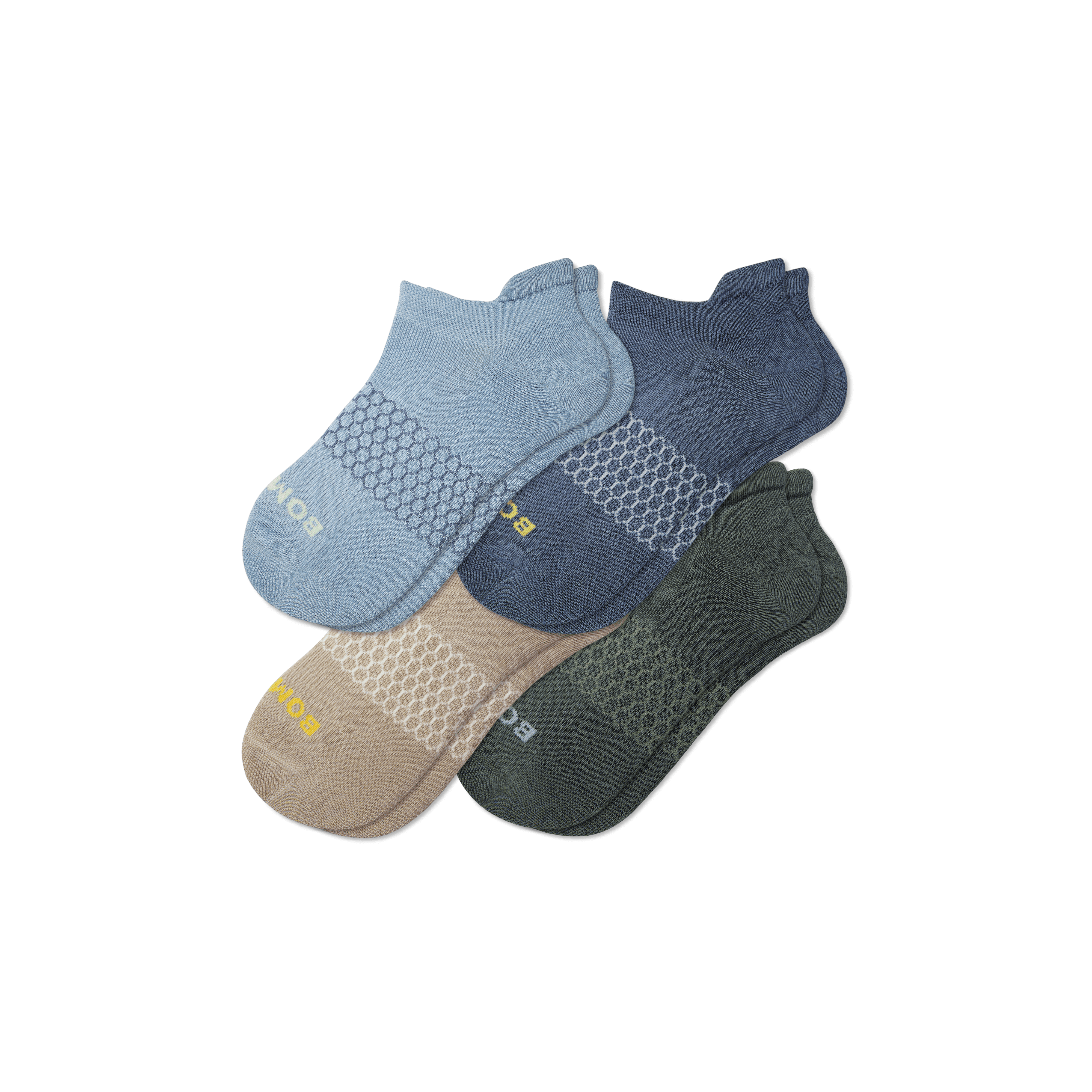 Bombas Solids Ankle Sock 4-pack In Ocean Storm Mix