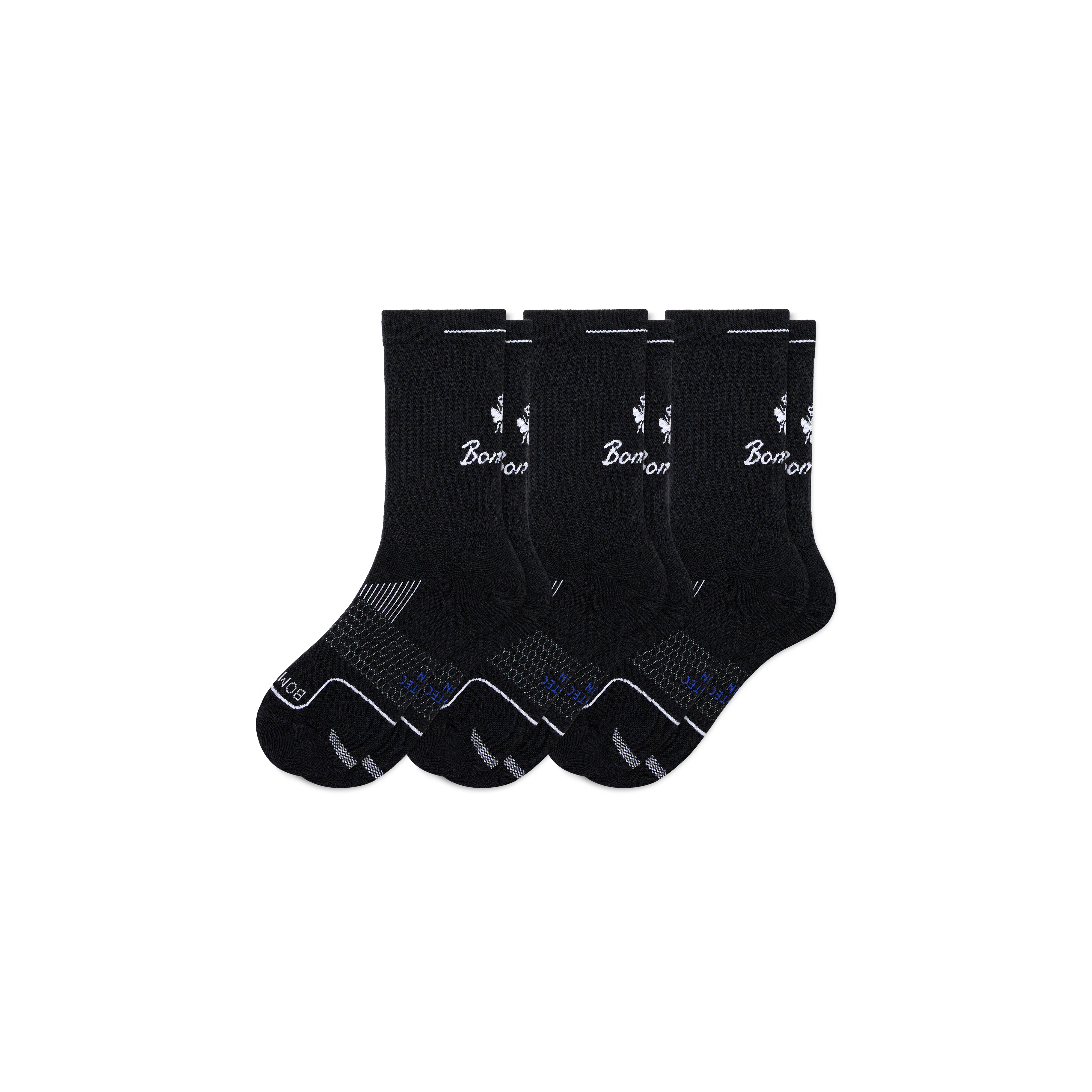 Bombas Running Half Calf Sock 3-pack In Black