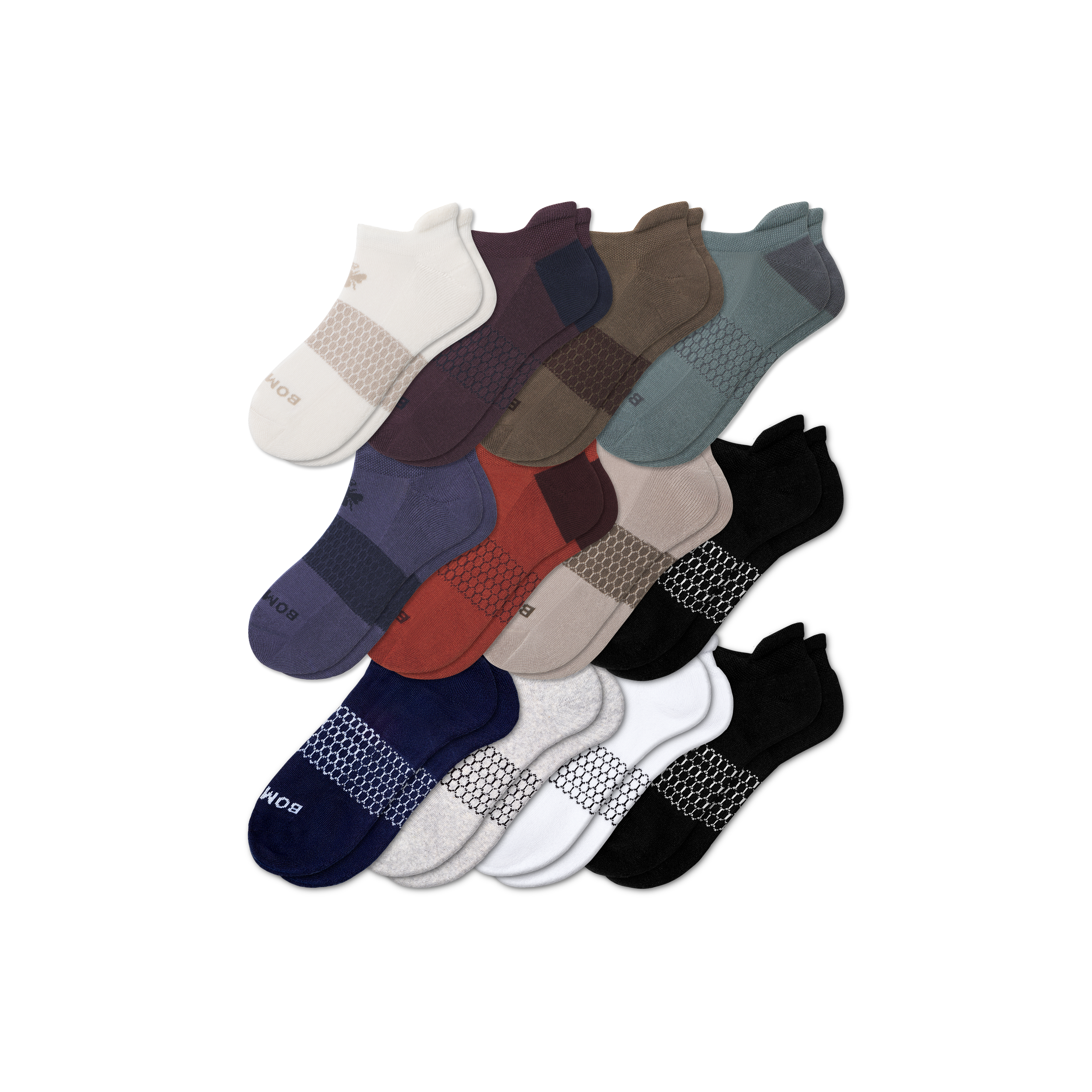 Bombas Ankle Sock 12-pack In Navy Moss Mix