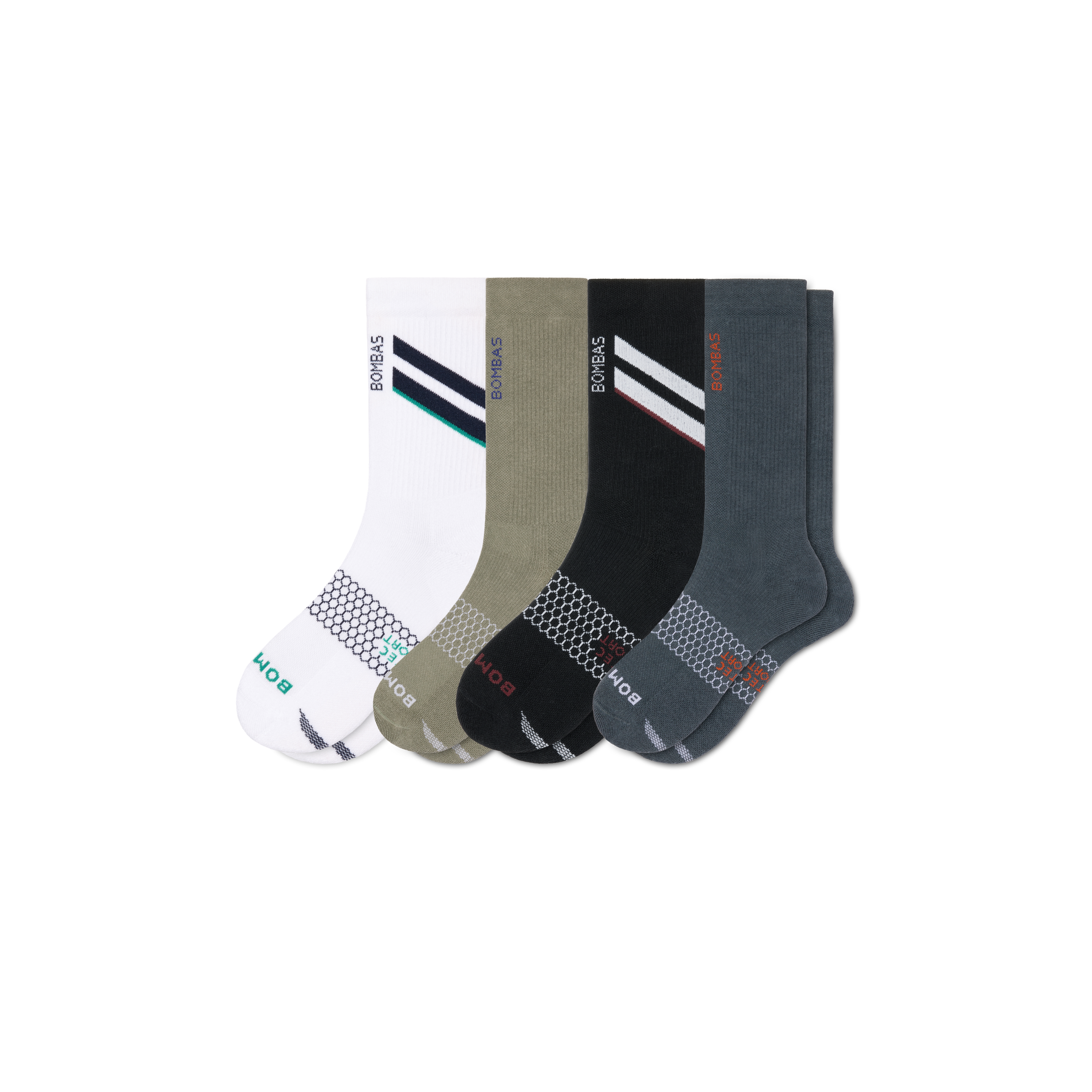 Bombas All Sport Calf Sock 4-pack In Gray