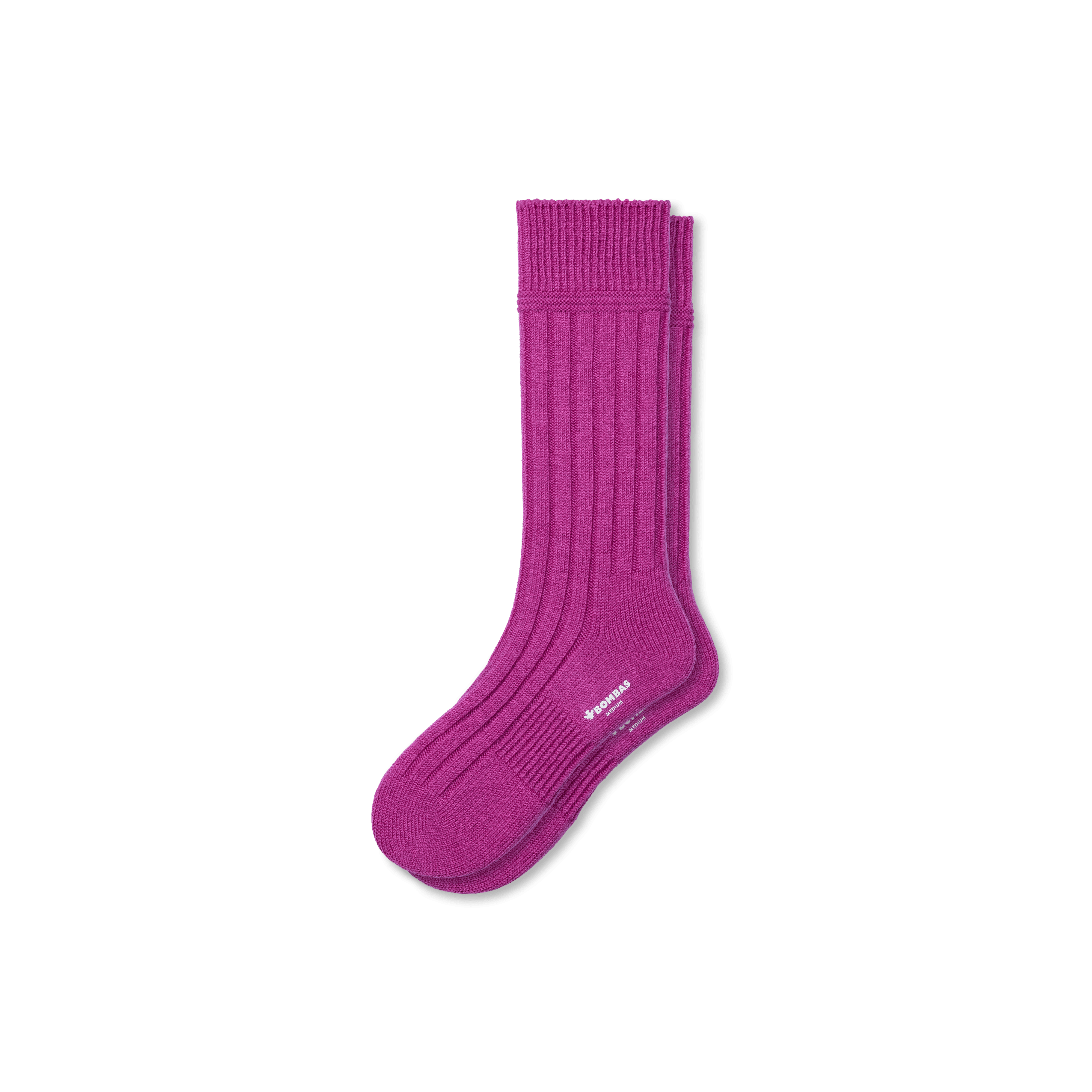 Bombas Merino Cashmere Blend Rib Calf Socks In Prickly Pear