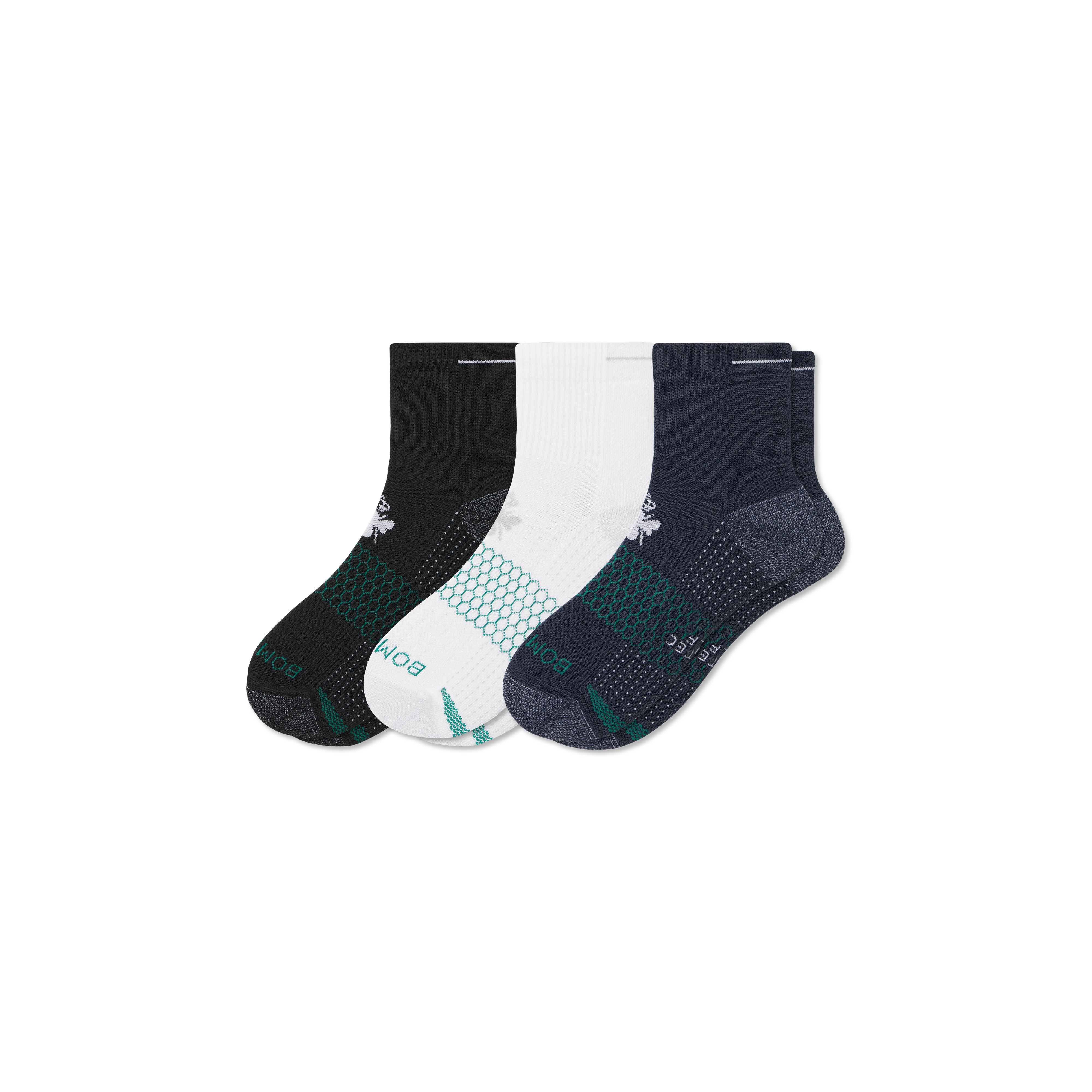 Bombas Golf Quarter Sock 3-pack In Mixed