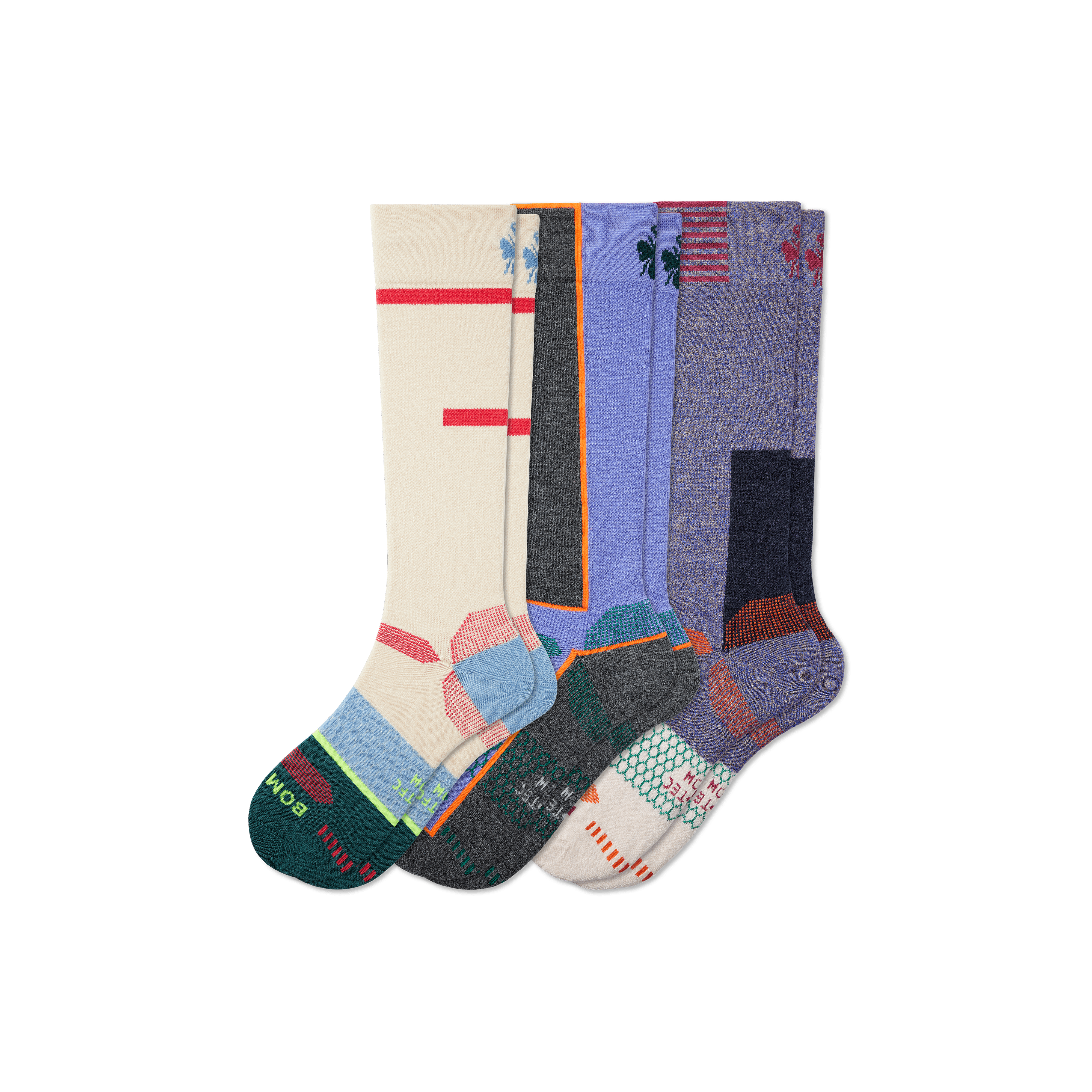 Bombas Ski & Snowboard Starter Sock 3-pack In Mixed