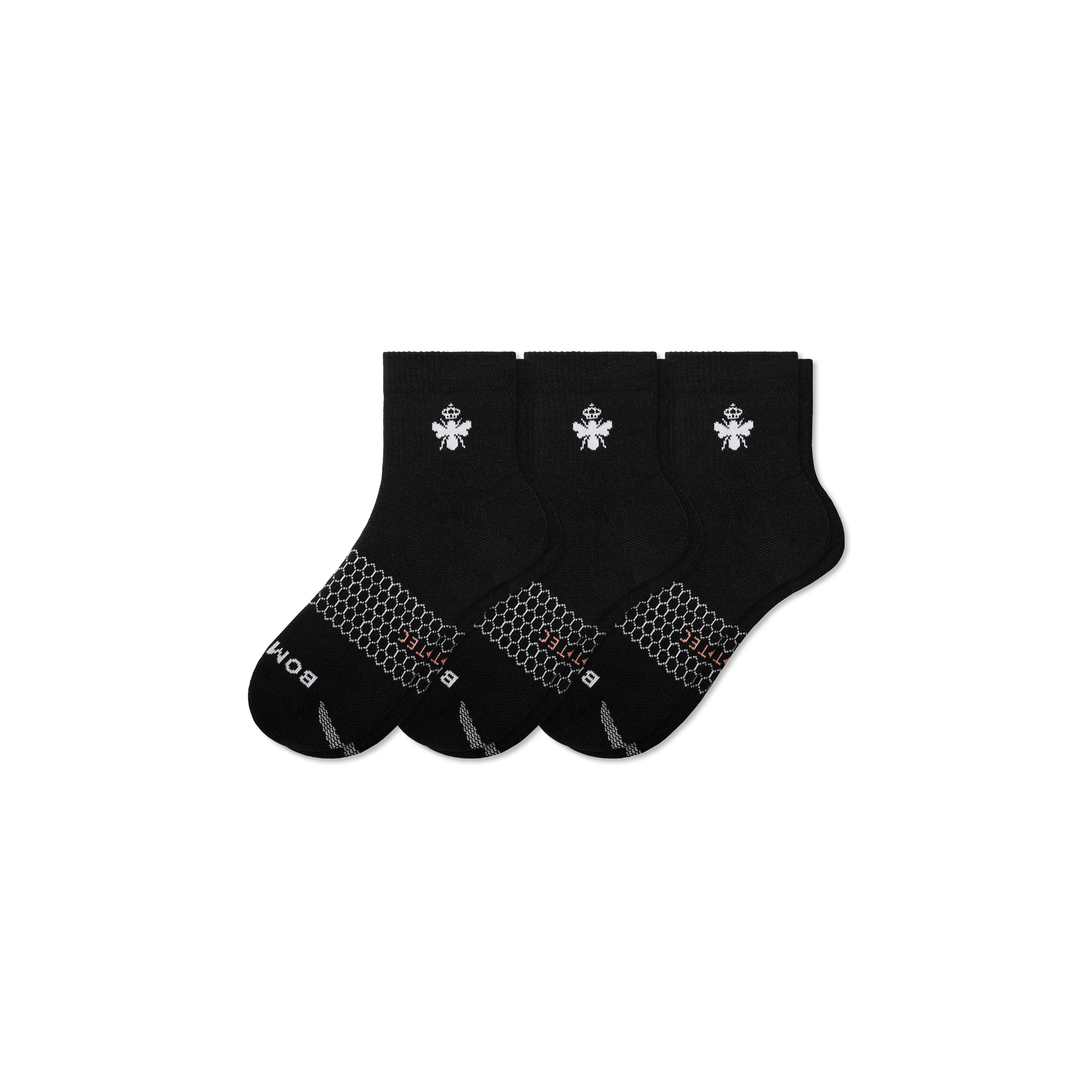 Bombas All-purpose Performance Quarter Sock 3-pack In Black