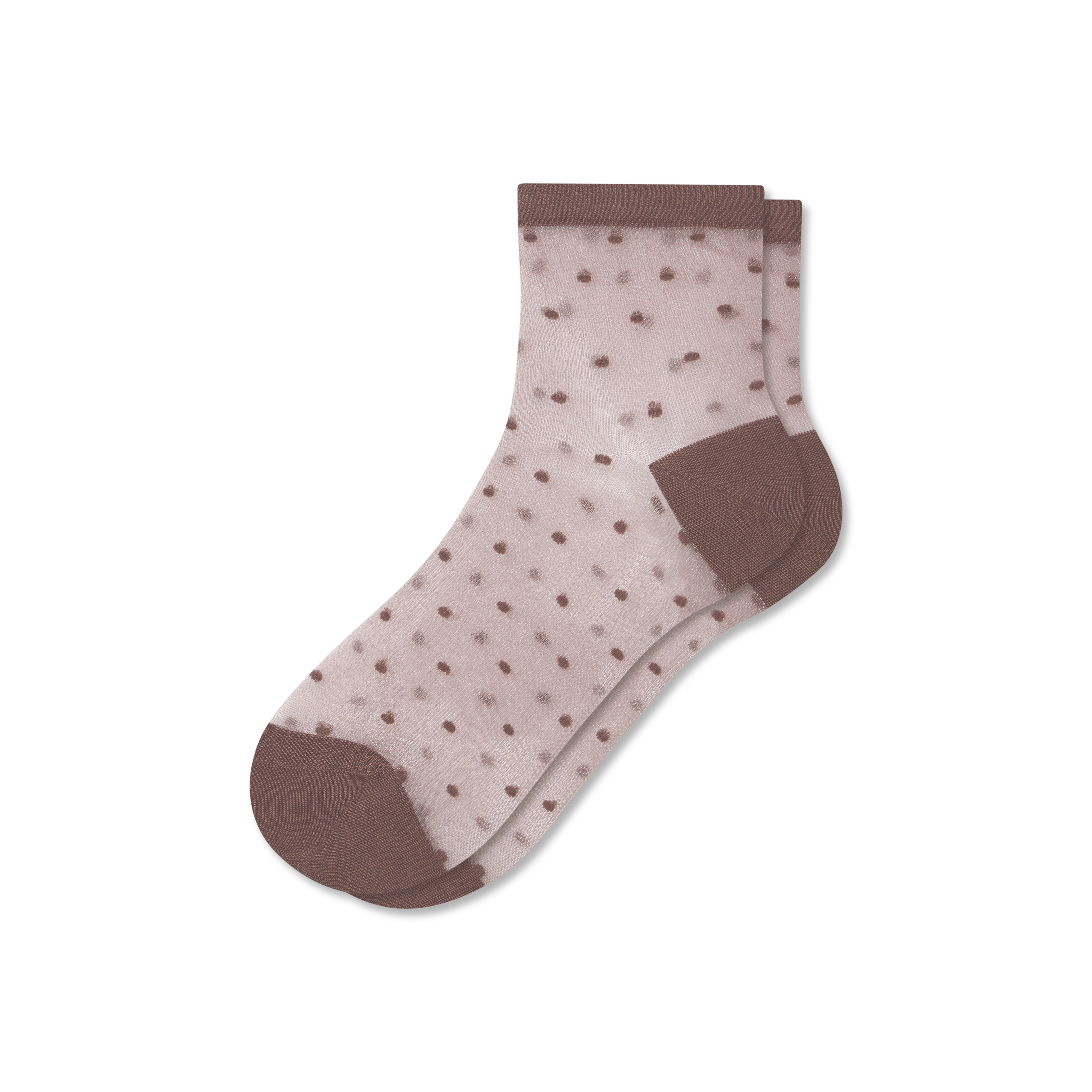 Bombas Sheer Polka Dot Quarter Socks In Pink