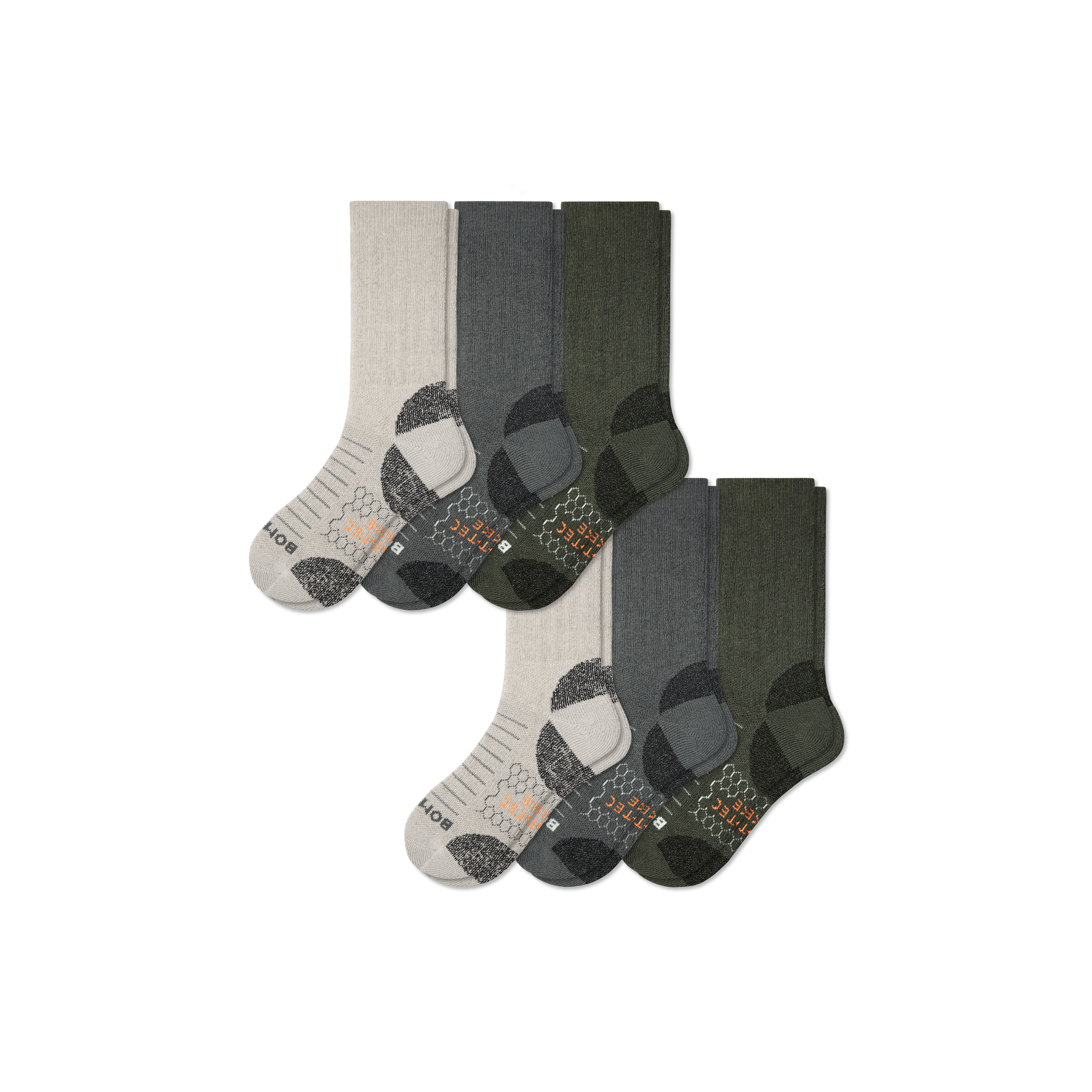 Bombas Hiking Performance Calf Sock 6-pack In Shades