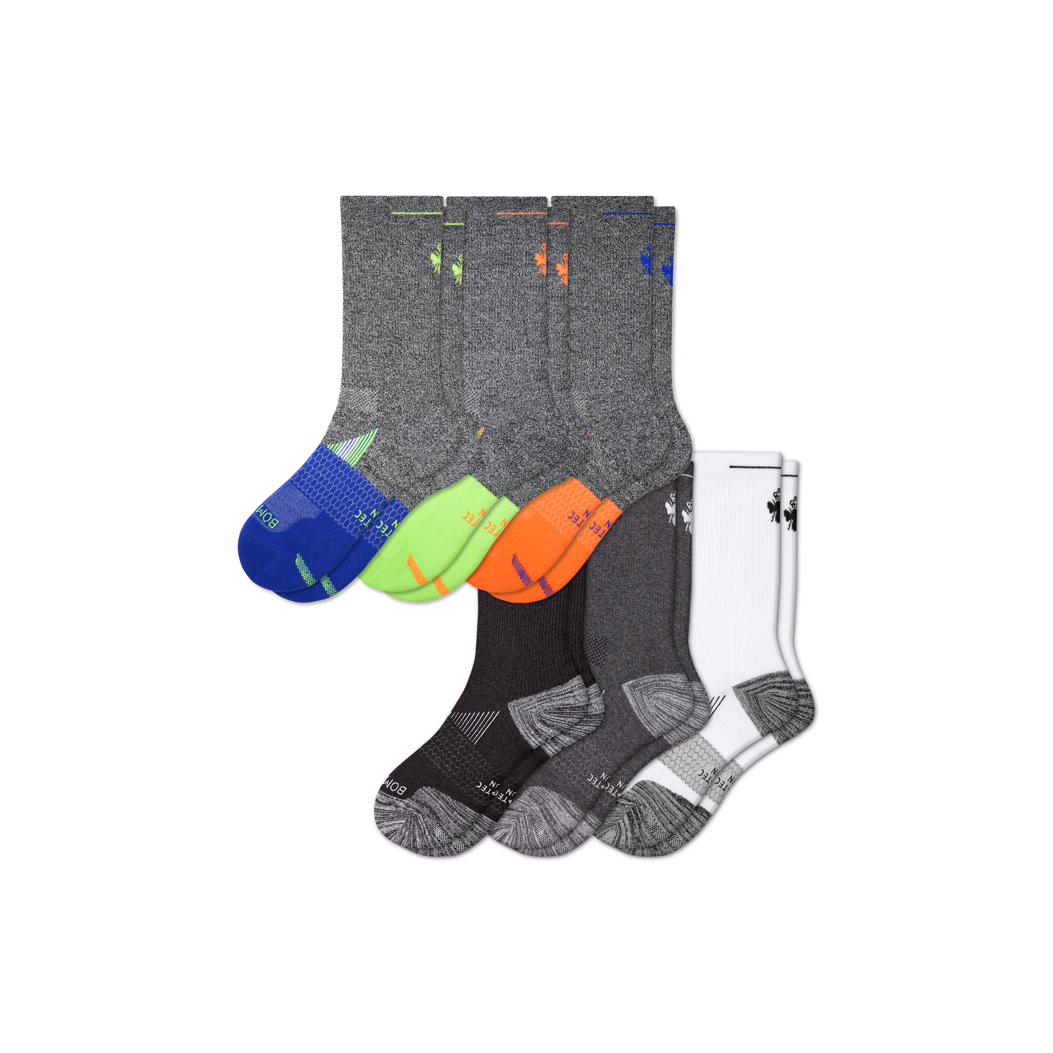 Bombas Running Calf Sock 6-pack In Cobalt Mixed