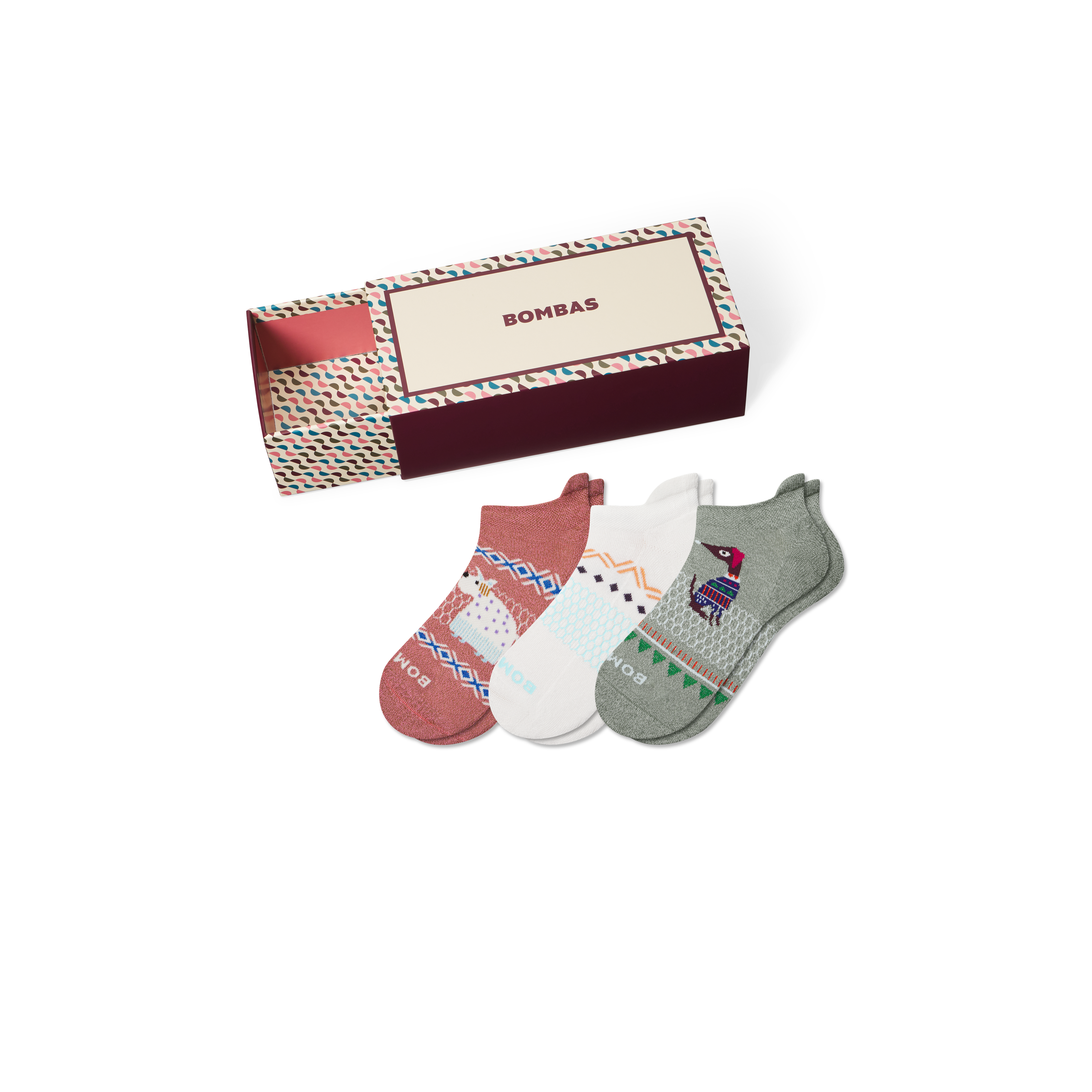 Bombas Holiday Ankle Sock 3-pack Gift Box In Multi